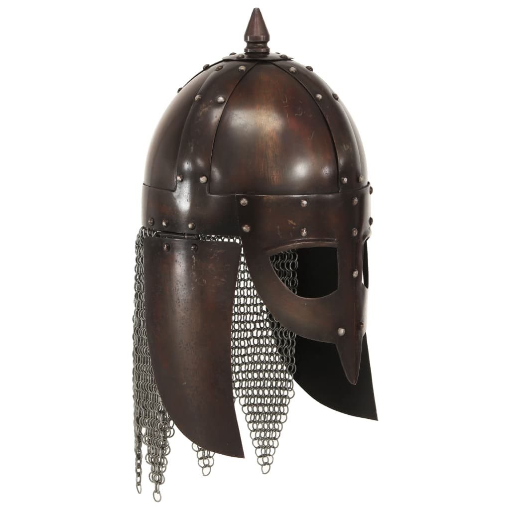 vidaXL Ritter-Kostüm Wikinger-Krieger-Helm Antik Replik für LARP Kupfern Stahl