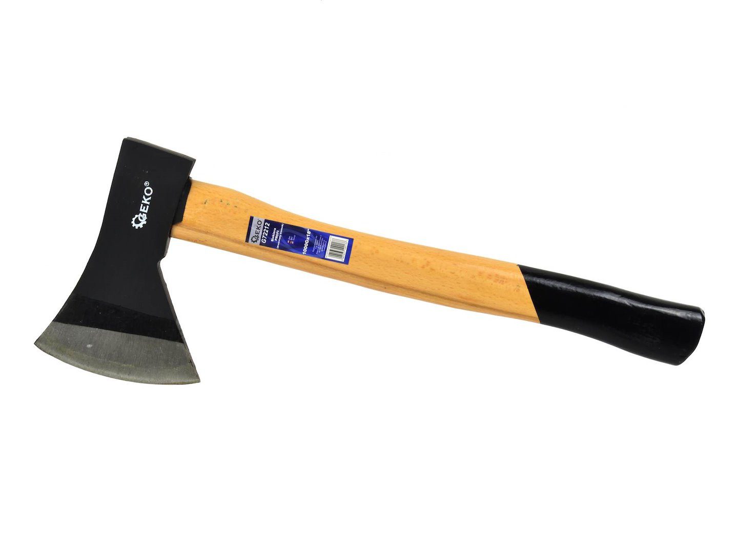 GEKO Axt Universalaxt mit Holzgriff 600 g / 800 g / 1000 g, 600 g, Gehärteter Kohlenstoffstahl, Rutschhemmender Holzgriff