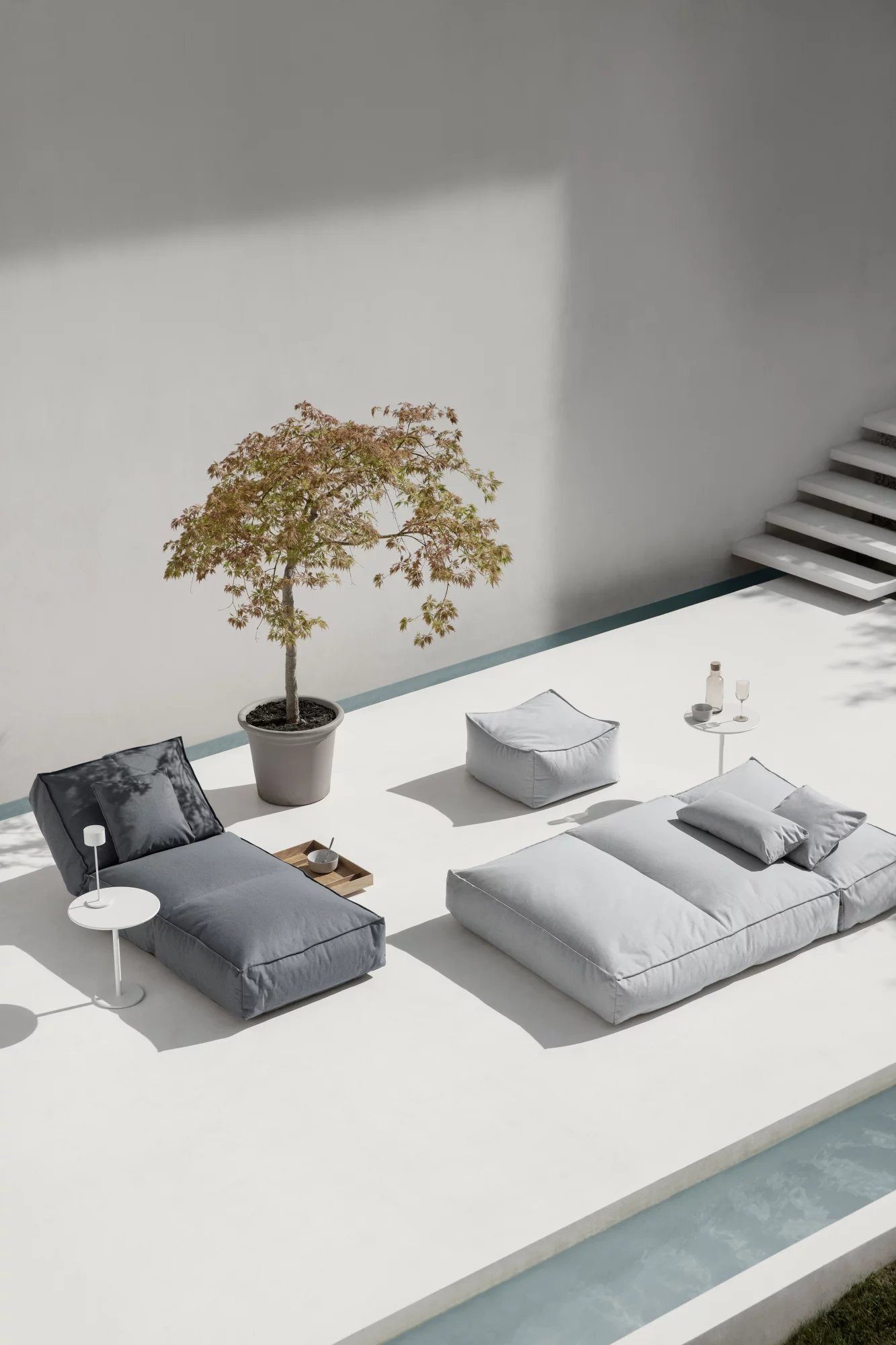 blomus Gartenliege -STAY- Outdoor-Bett 120x190cm: Urlaubsgefühle im Außenbereich, Outdoor, Bett, Garten, Terrasse, Komfort, robust, pflegeleicht, wetterfest