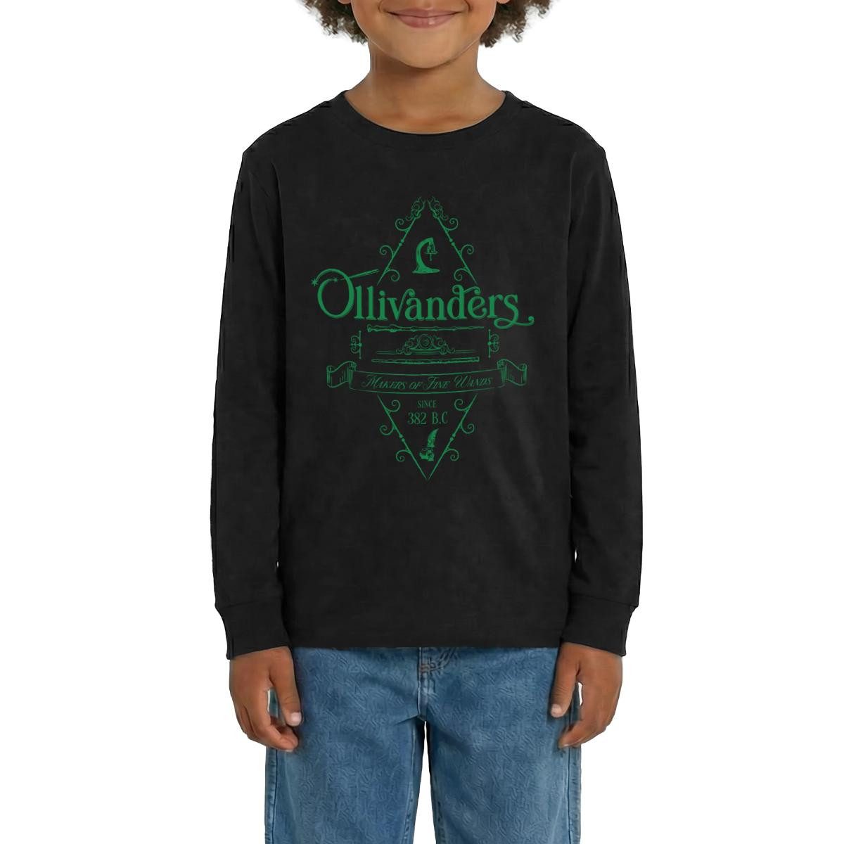 T-Shirt Harry Potter Ollivanders Geschäft Grünes Logo Teenager Premium Langarm