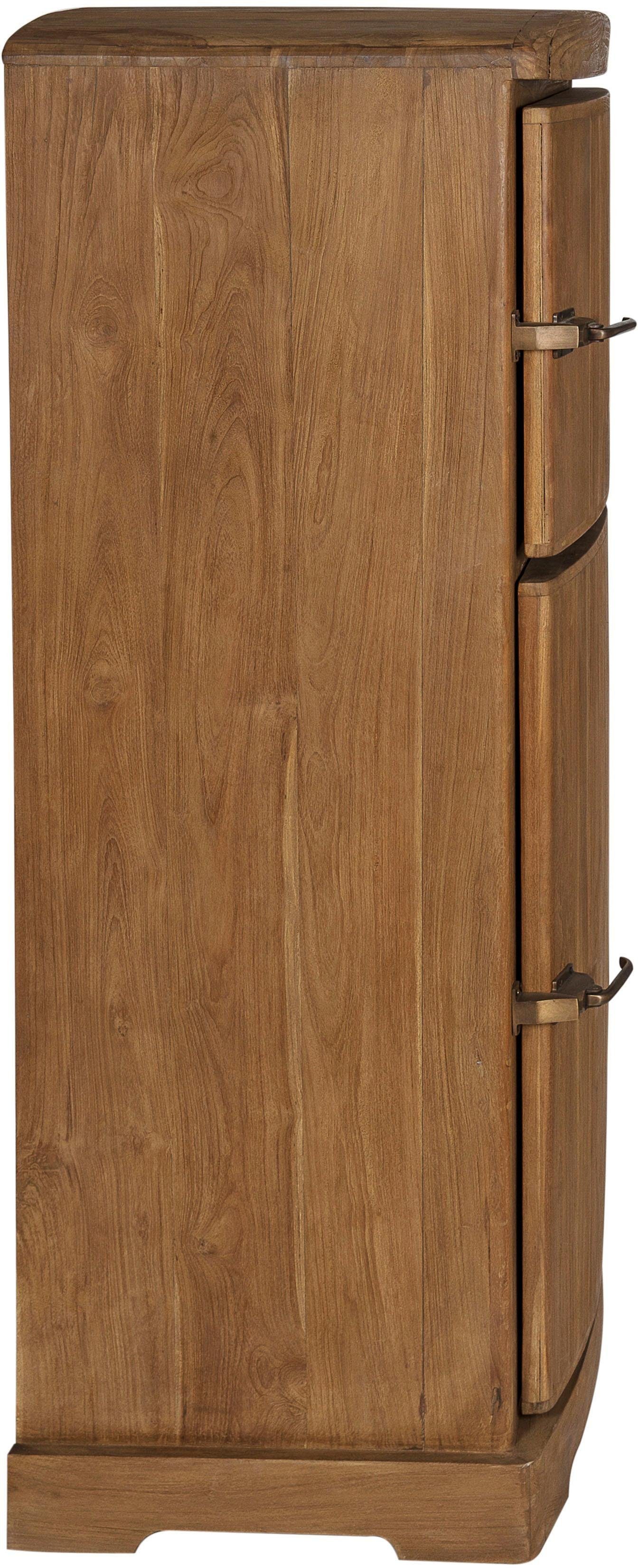 Vintage Teak-Altholz Seadrift in recyceltes SIT cm, 154 Barschrank Kühlschrankoptik, Breite