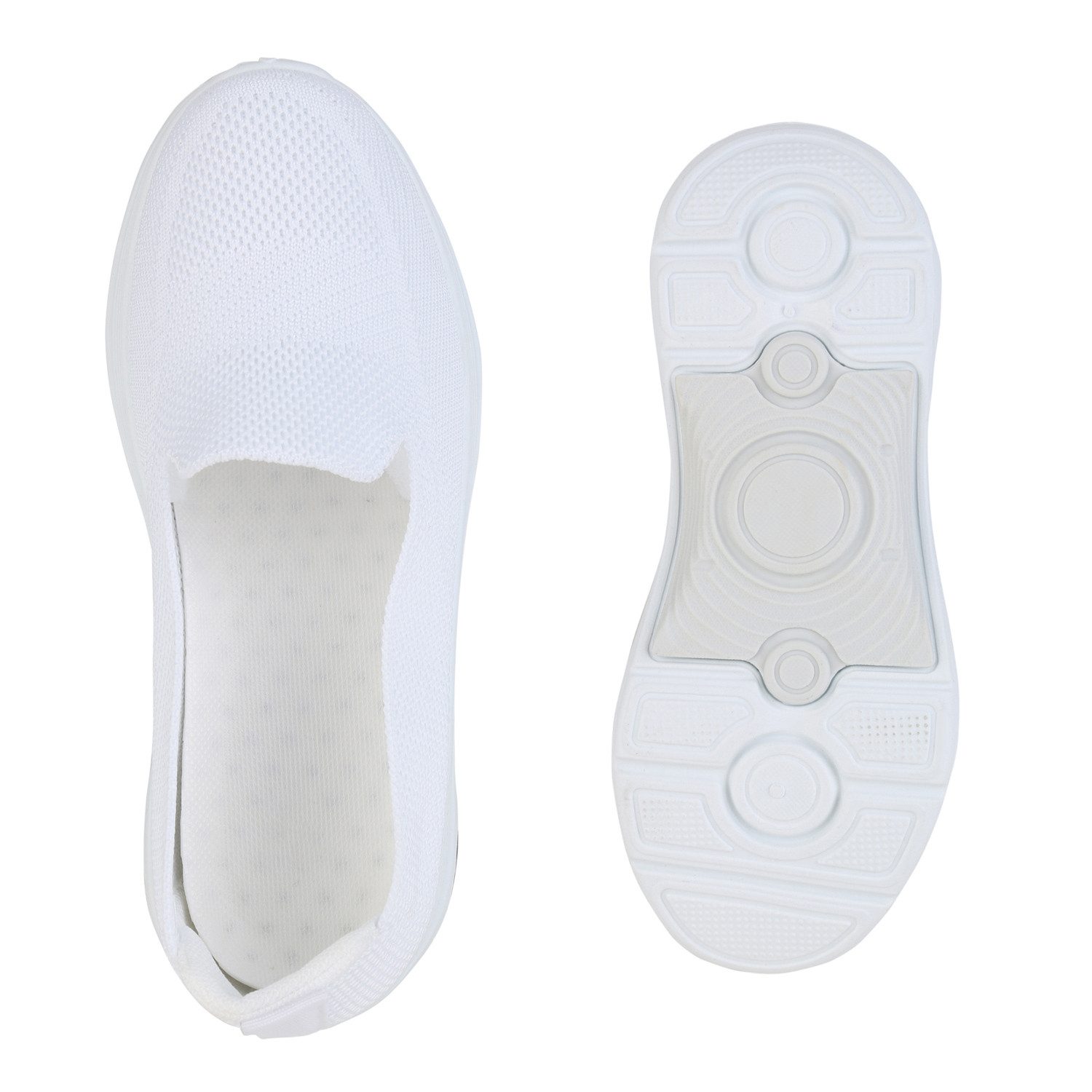 VAN HILL 841624 Laufschuh Damen Slip Ons Sportschuhe Sportliche Strick Profil-Sohle