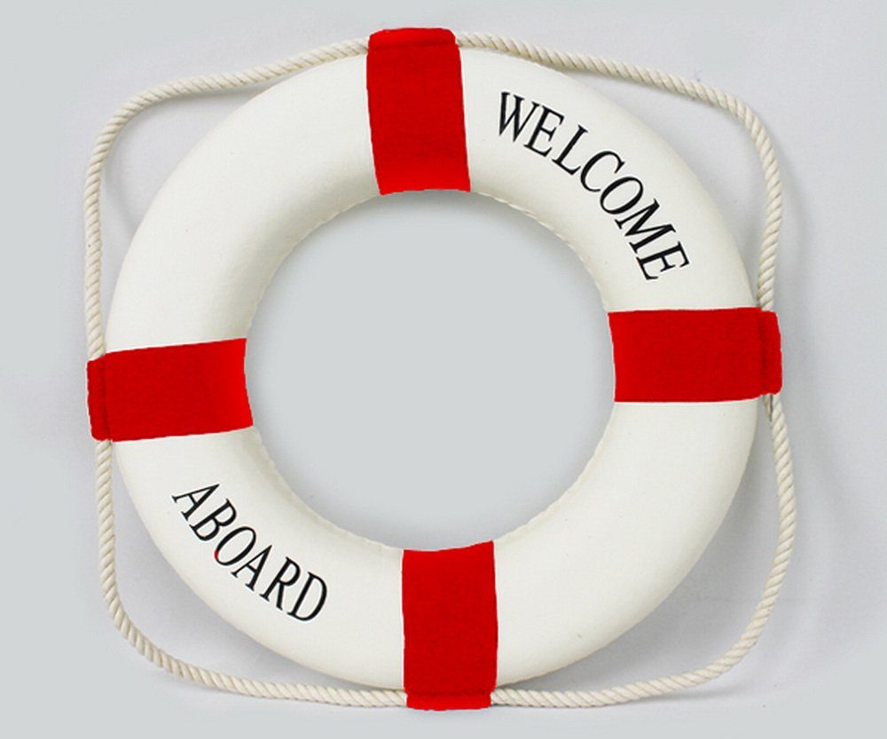 Yudu Wanddekoobjekt Ø34 Deko Rettungsring Maritime Deko Welcome Aboard günstig online kaufen