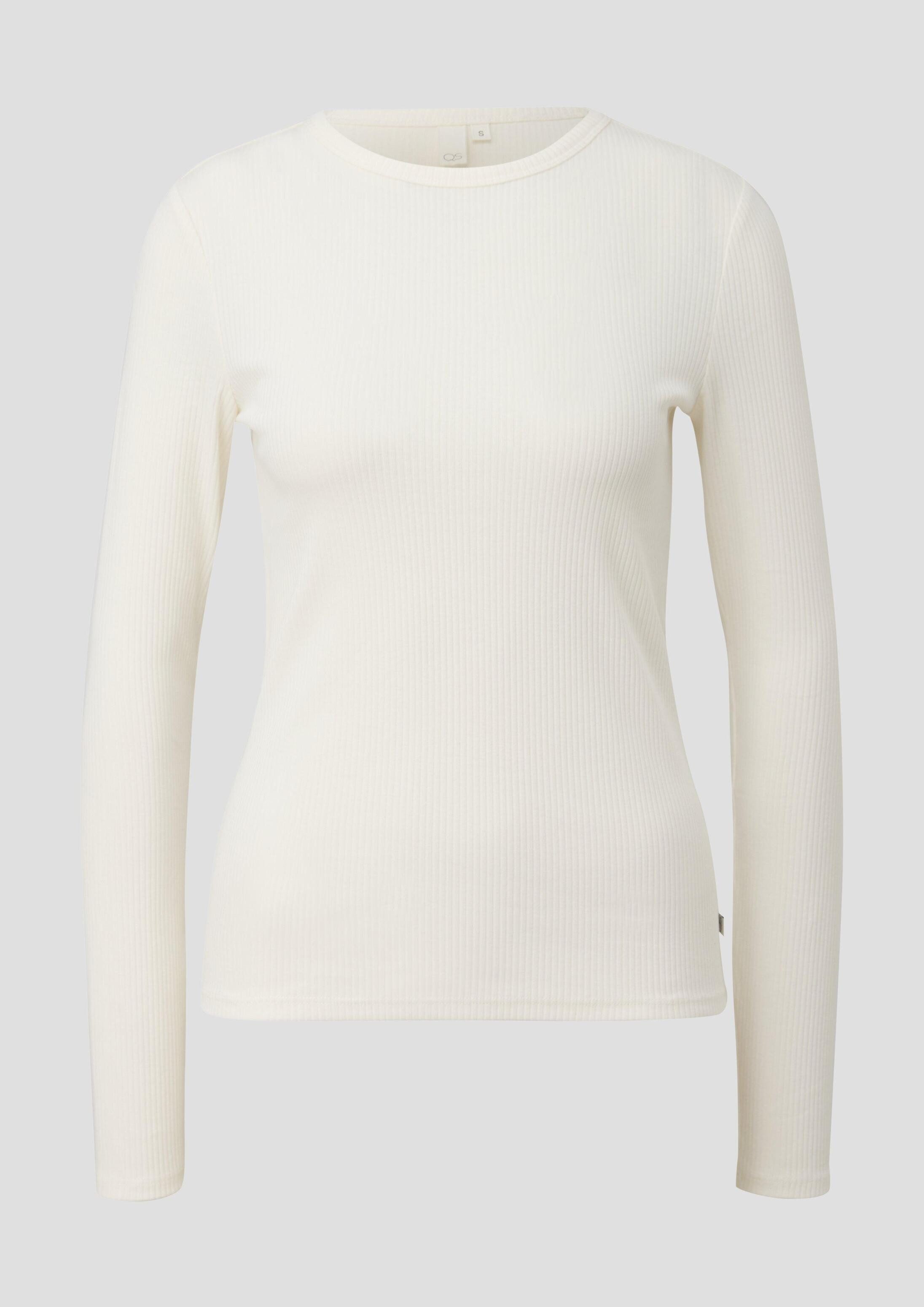 QS Langarmshirt T-Shirt Geripptes Longsleeve