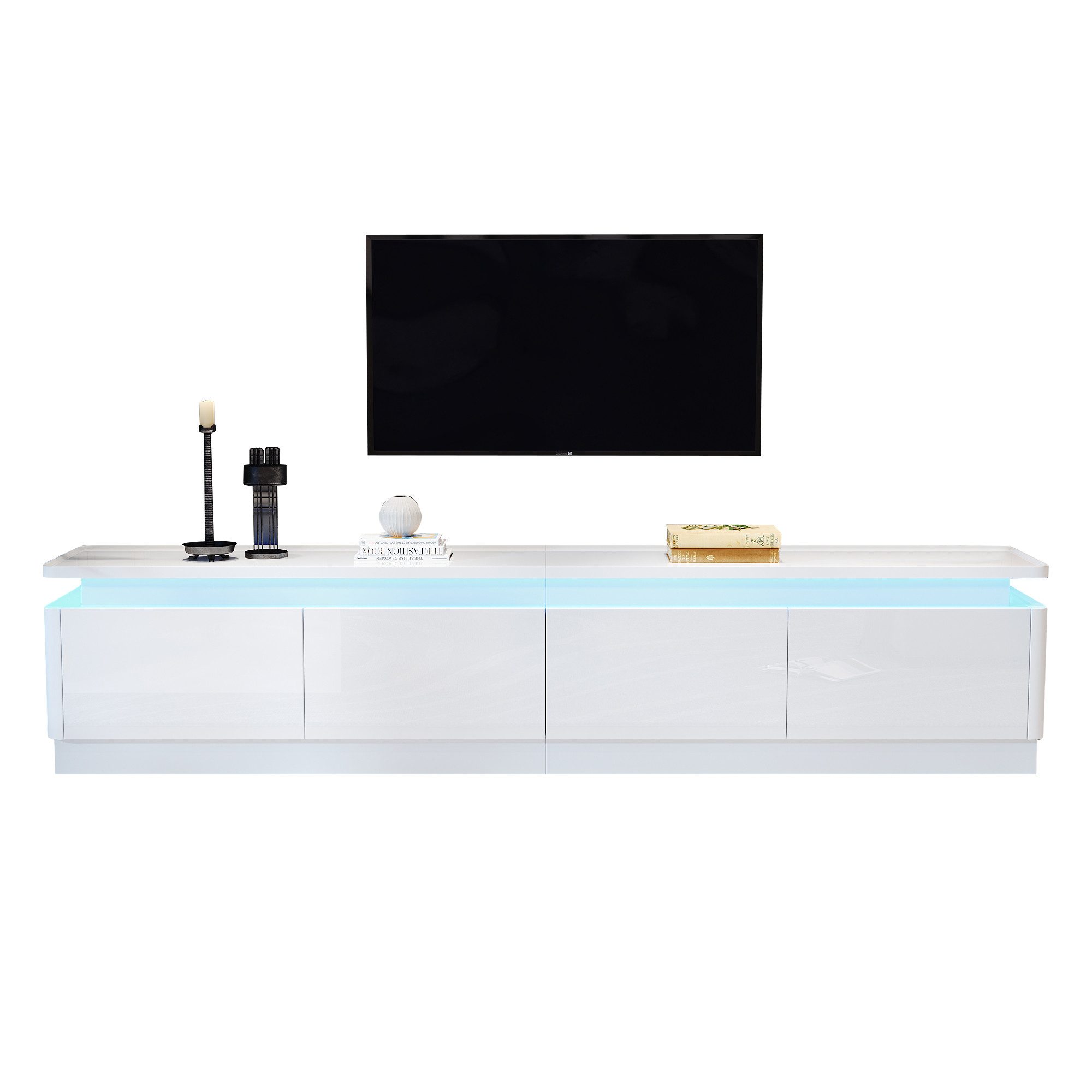 KLAM HOME Lowboard Moderner TV-Schrank Lowboard 180cm in Hochglanz-Optik (E günstig online kaufen