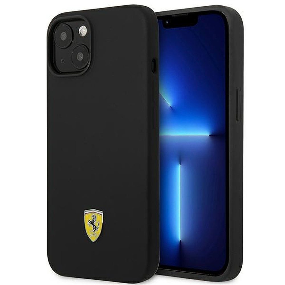 Ferrari Handyhülle Silikonhülle Softcase 6,7, Silikon, Mikrofaser-Futter, Ferrari-Metalllogo