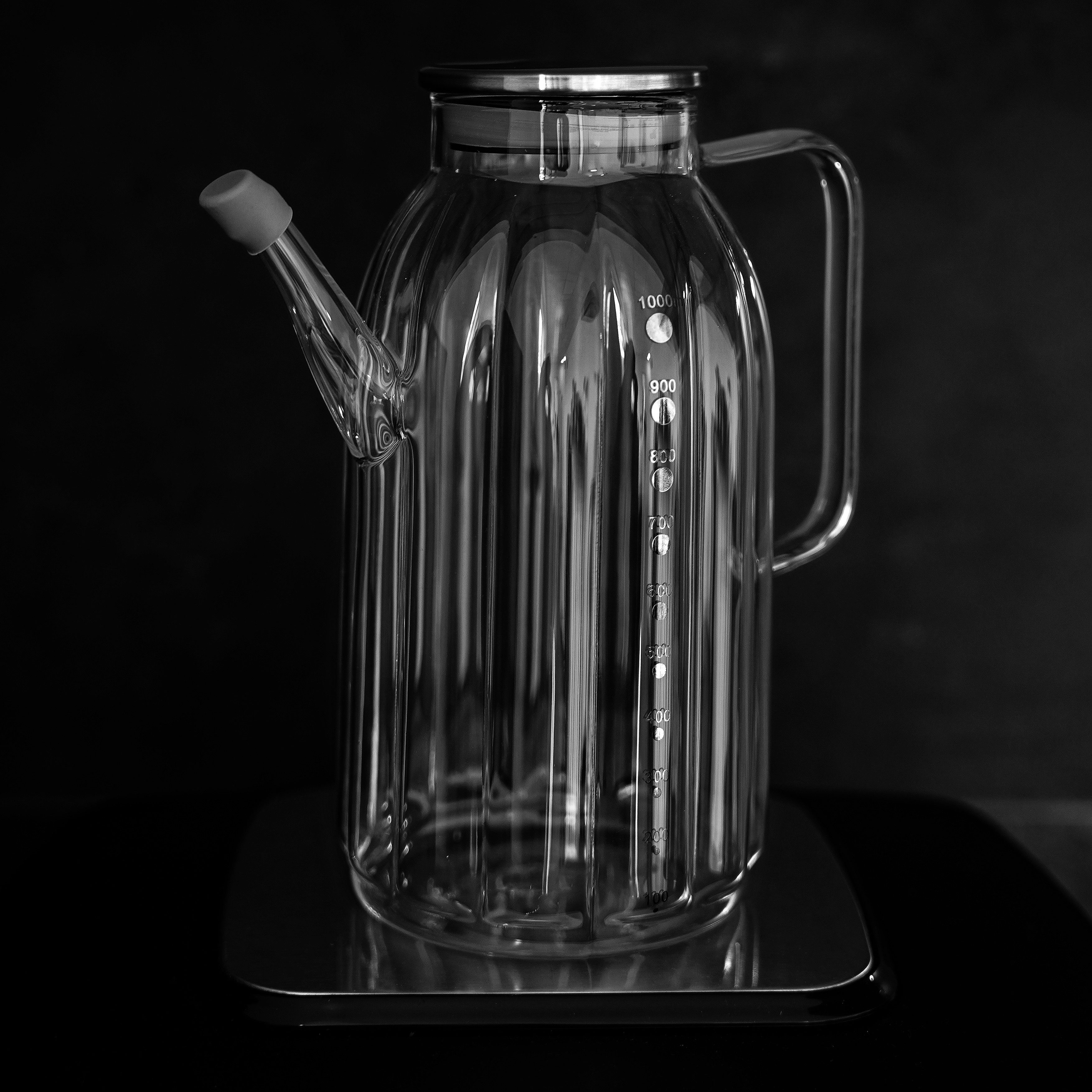 Almina Ölspender Luana Di Olio Ölflasche mit Deckel - Glasflasche 1000 ml, (1-tlg) – Bild 5 von 5