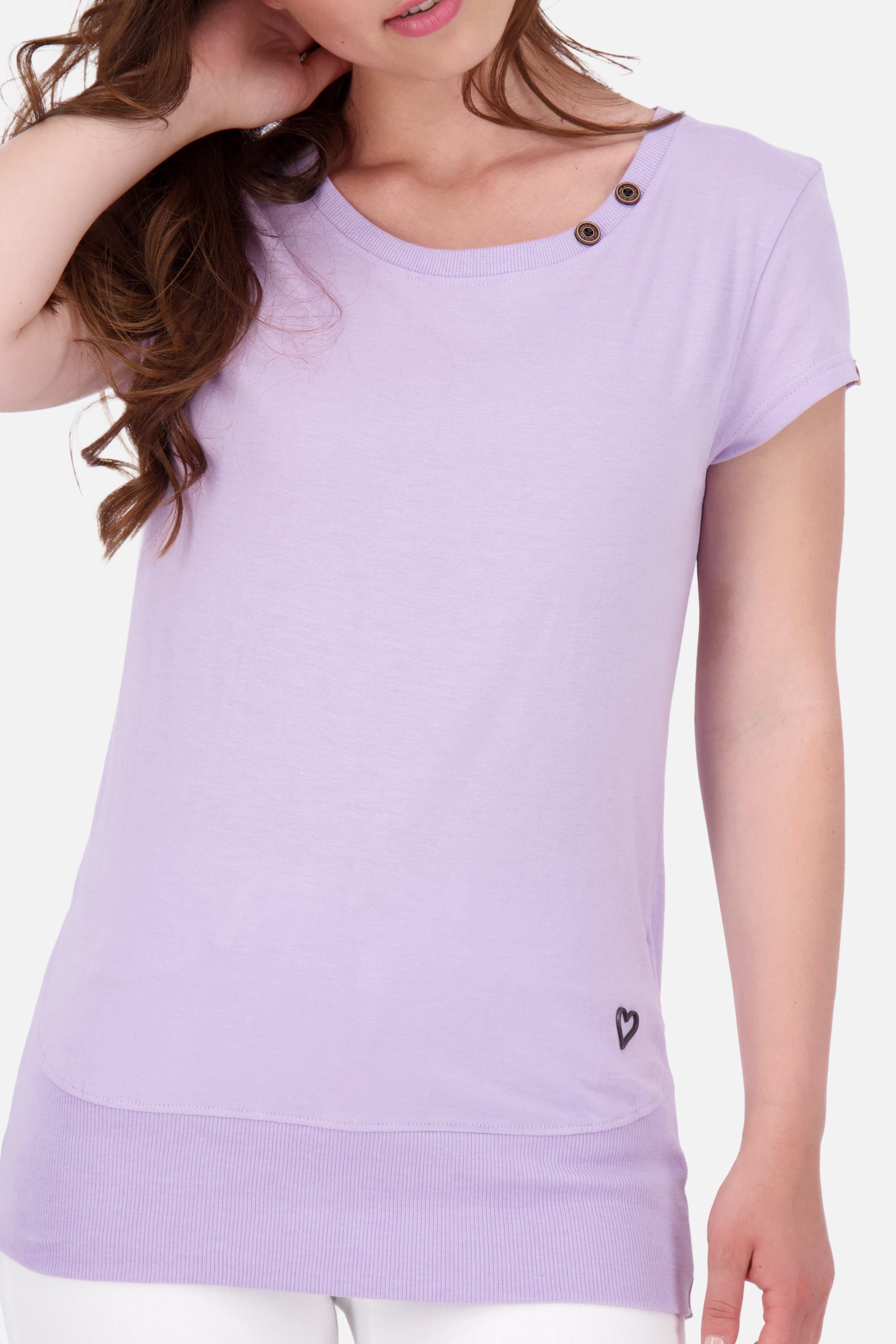 Alife & Kickin Rundhalsshirt CocoAK lavender digital melange Damen A Kurzarmshirt, Shirt Shirt