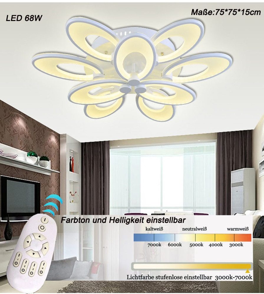 Eurohandisplay LED Deckenleuchte LED Deckenlampe Fernbediening Farbton einstellbar dimmbar TOP Angebot, LED fest integriert, Warm- bis Kaltweiß, Lichtfarbe und Helligkeit mit Fernbedienung einstellbar
