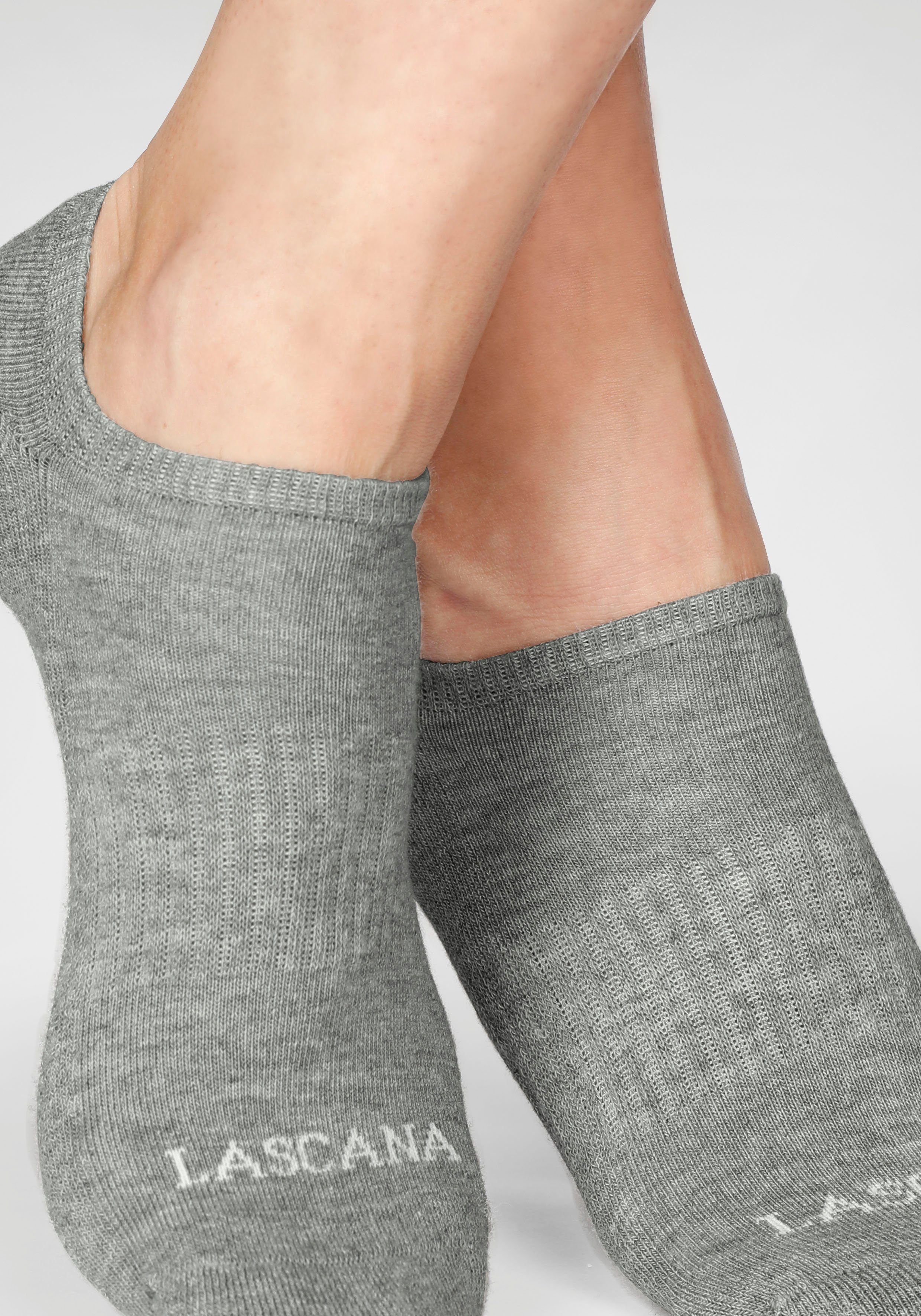 LASCANA ACTIVE Fußfrottee 7-Paar) mit (Set, grau-meliert Sneakersocken 2x schwarz, 2x weiß, 3x