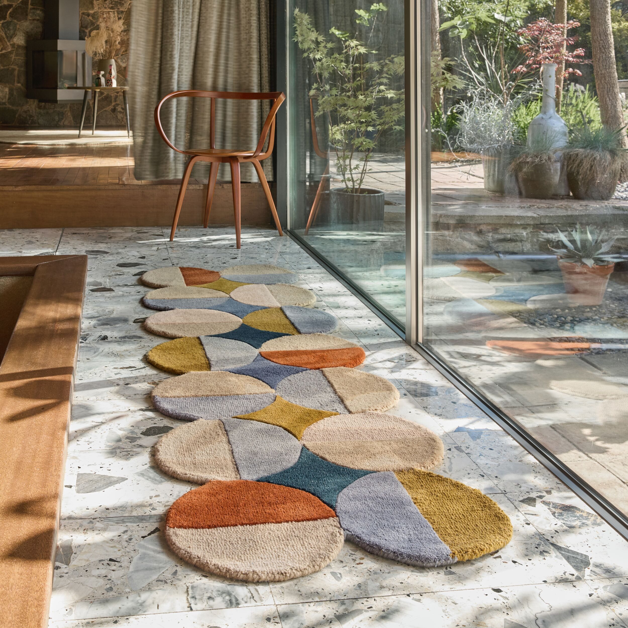 FLAIR RUGS Wollteppich Mia Ellipse, rechteckig, Höhe: 12 mm, mit gebogenem Zuschnitt