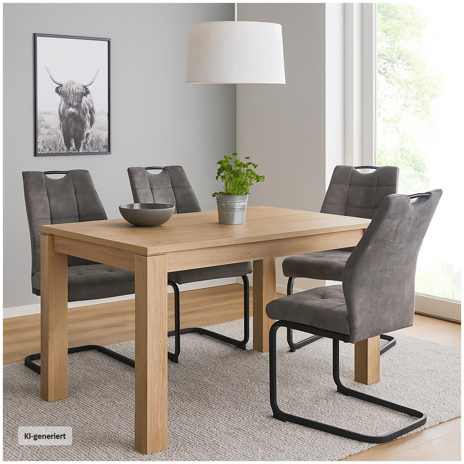 HTI-Living Esszimmerstuhl Modernes 4er Set hellbraune Schwingstühle (Set, 4 St), Esszimmerstuhl Freischwinger