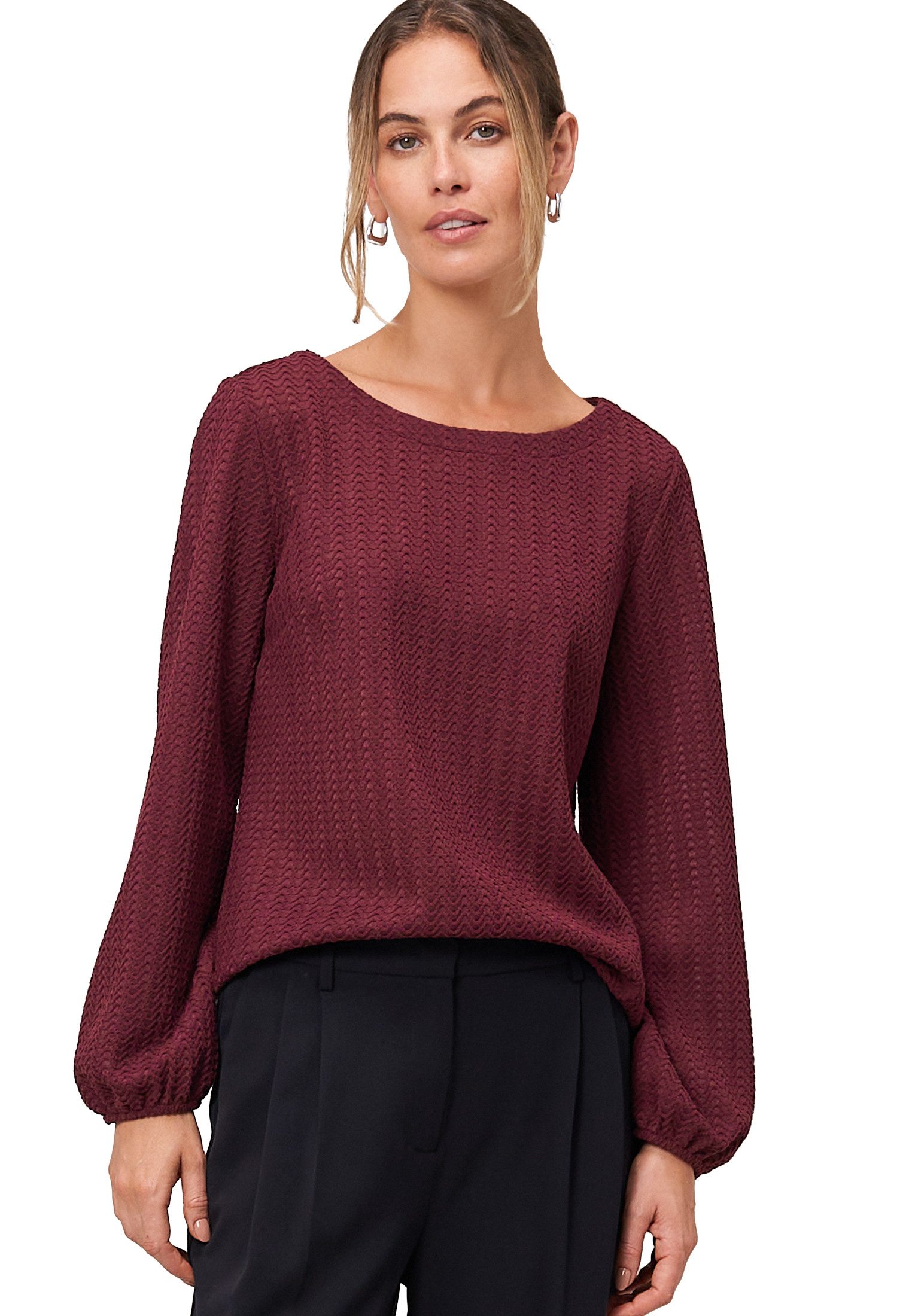 Zero Kurzarmshirt zero Damen Strukturshirt mit günstig online kaufen
