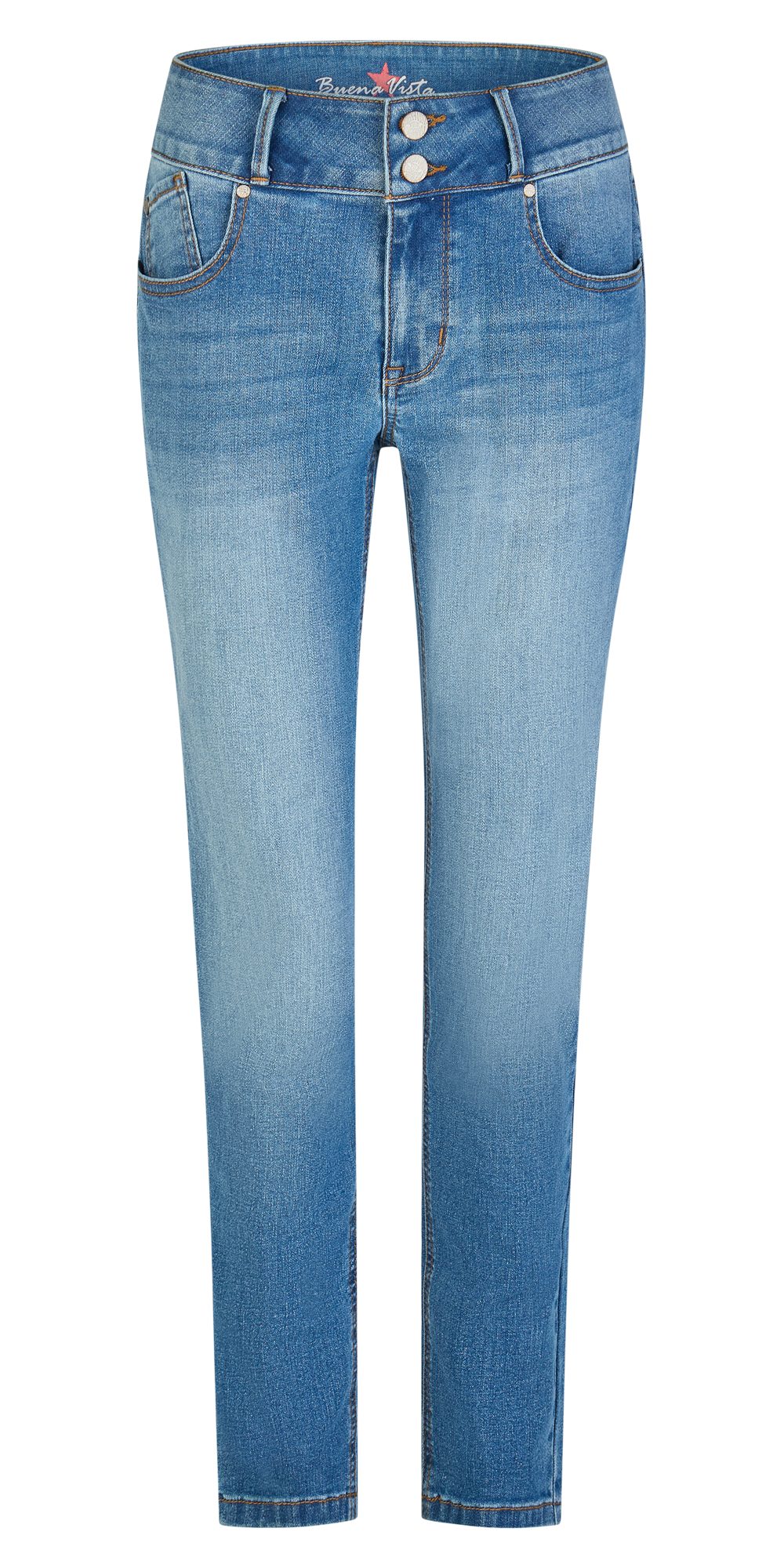 Stretch-Jeans BUENA VISTA TUMMYLESS CROPPED mid stone 2601 B5827 368.6808 - Stretch