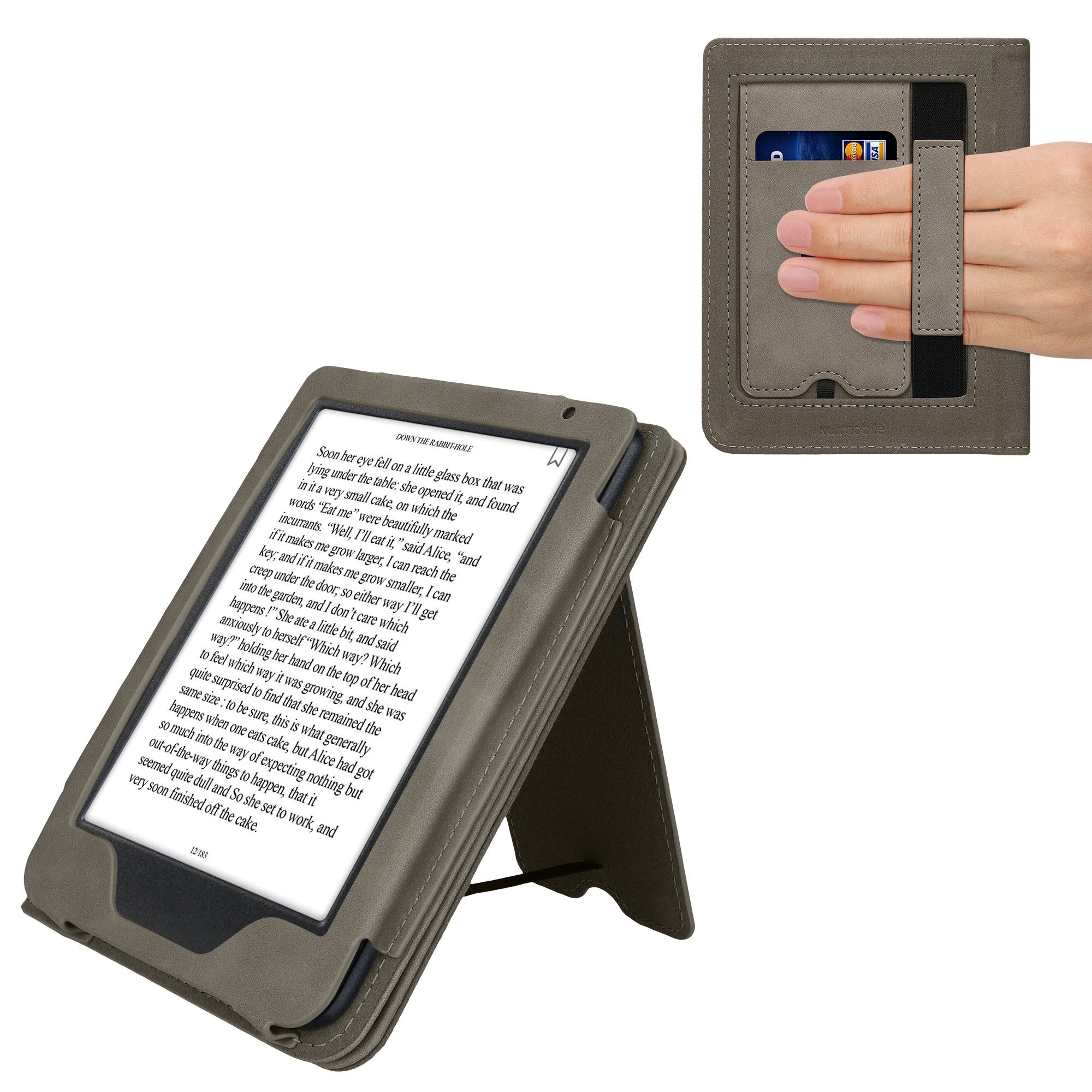 kwmobile E-Reader-Hülle Schutzhülle für Kobo Clara BW / Clara Colour / Tolino Shine (5), Handschlaufe - Cover Aufgehende Sonne Design