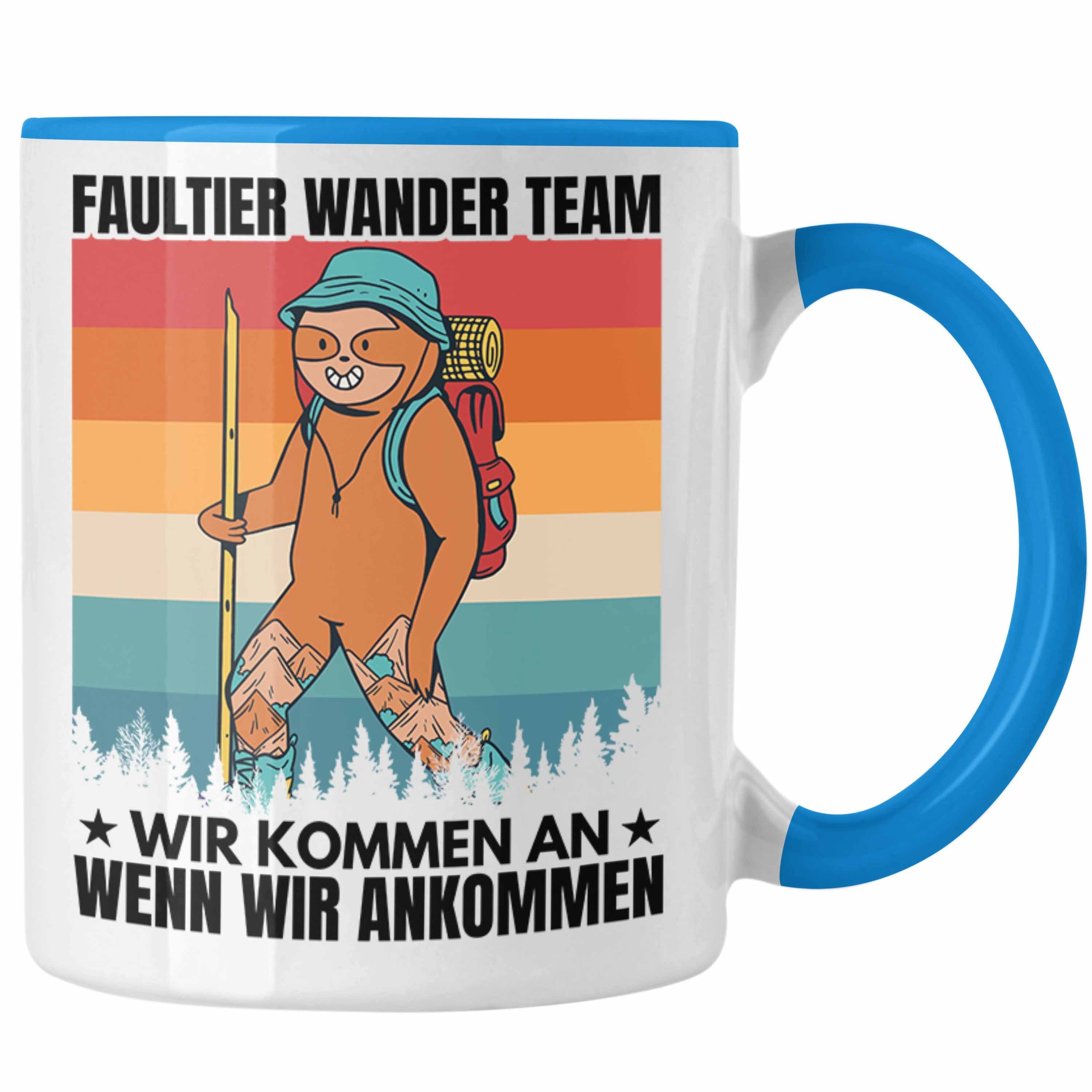 Trendation Tasse Trendation - Faultier Geschenke Tasse Team Faultier Geschenk Blau Gessch Wander Wander