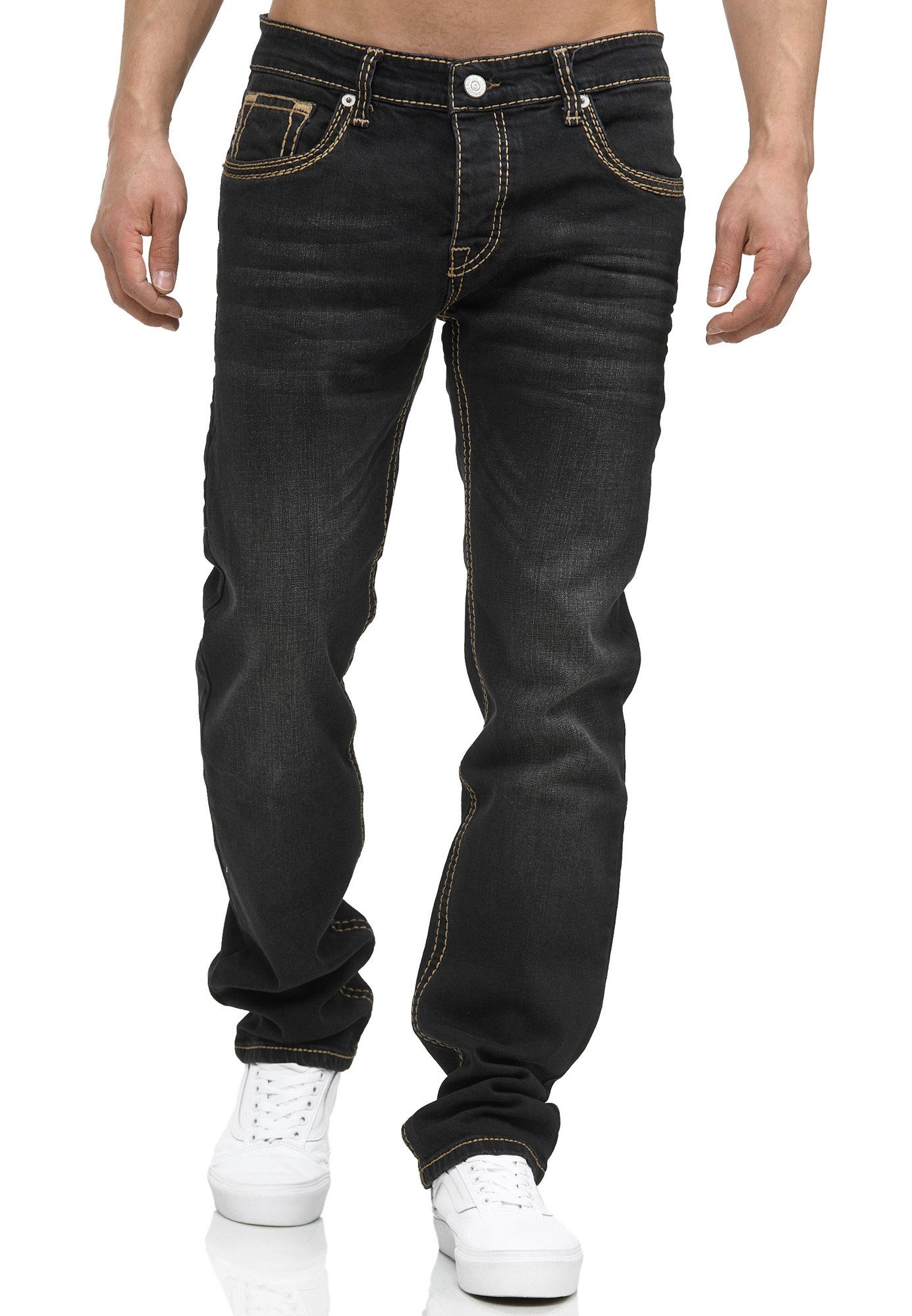 Männer Fit Herren Code47 Jeans Bootcut Five Denim Regular-fit-Jeans (1-tlg) Regular Code47 Hose Pocket