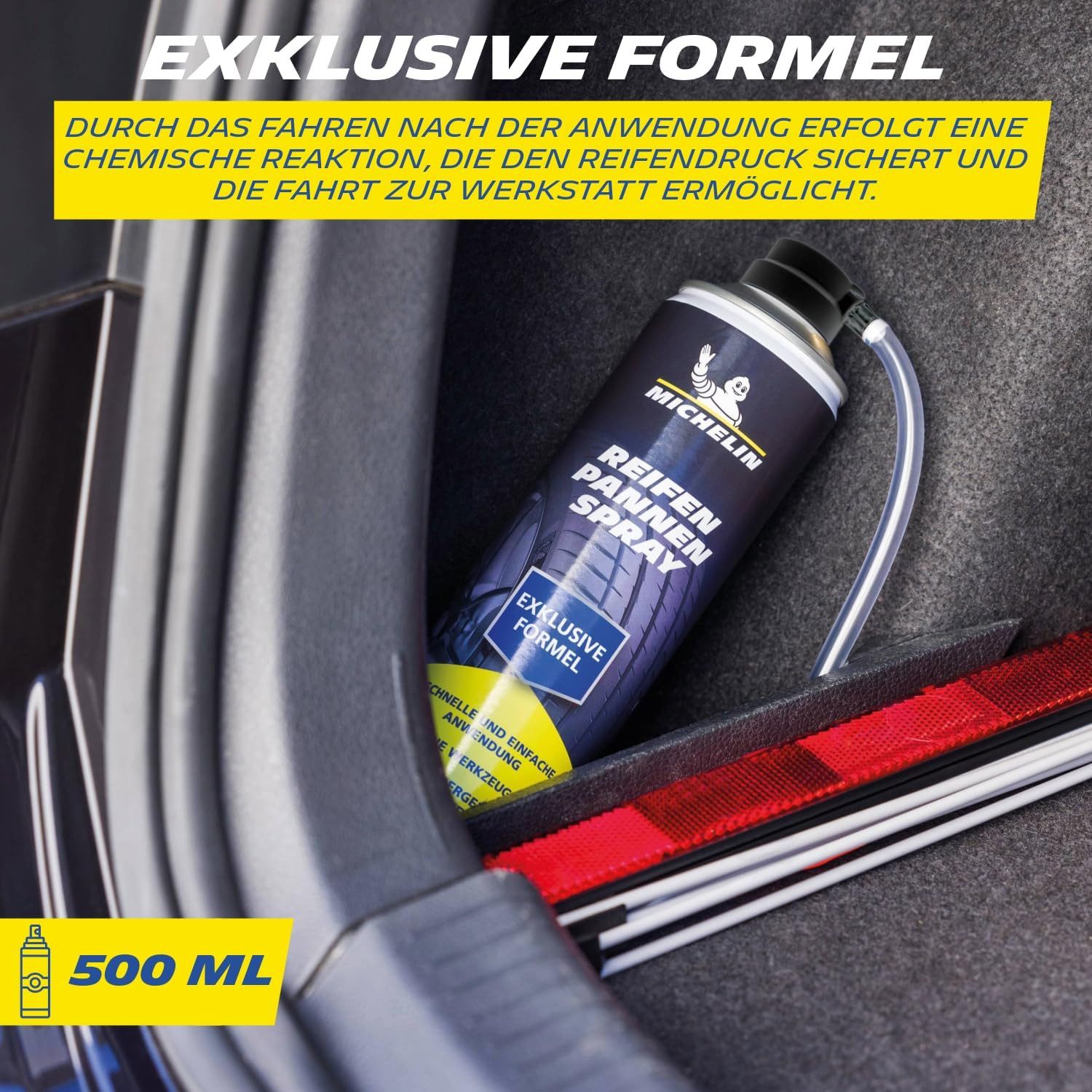 Michelin Tire Pressure Monitoring System Tire Puncture Spray Can 500 ml for Passenger Cars up to 245 mm