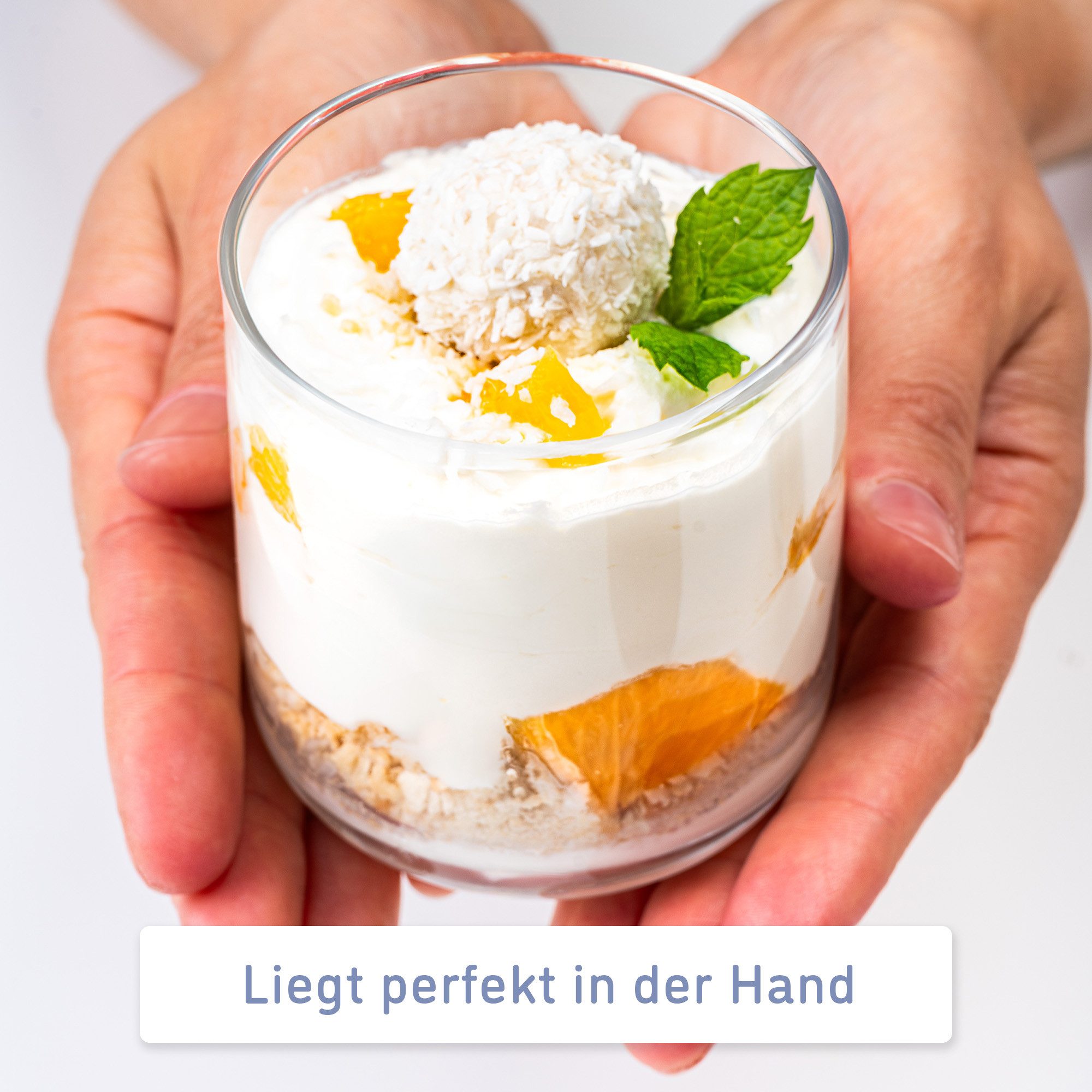 KONZEPT Dessertschale Dessertgläser Set aus Glas, große Gläser für Nachtisch, (6-tlg), glas, 220 ml