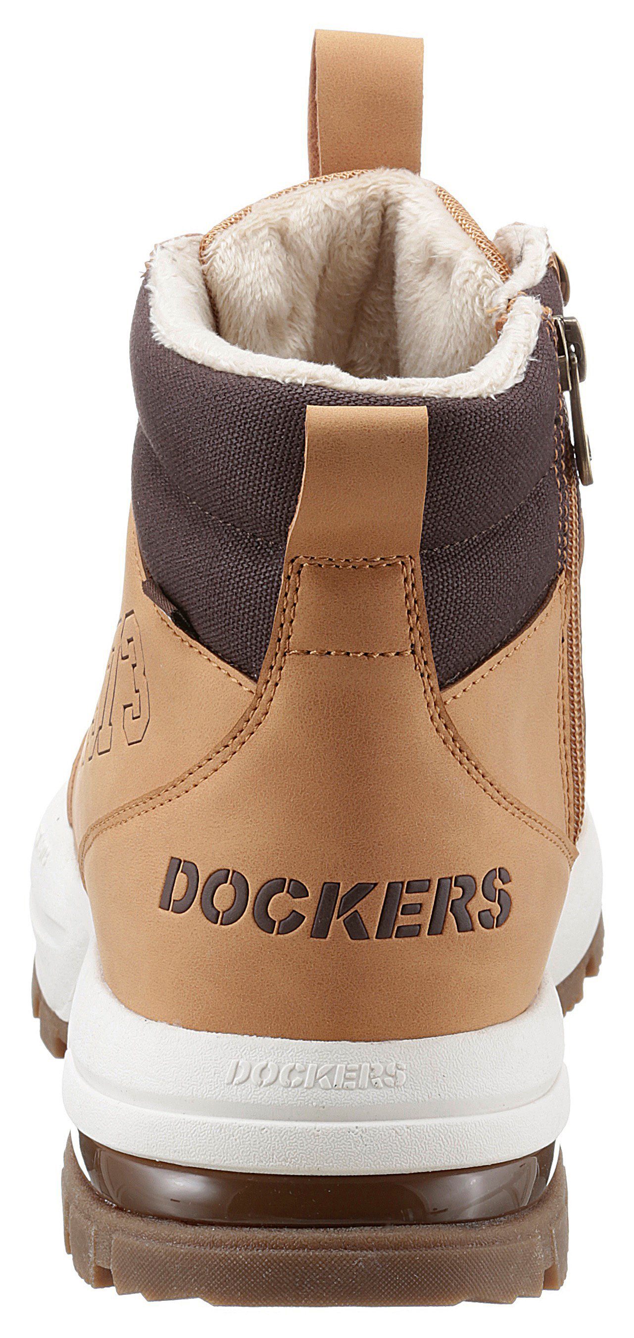 Dockers by Gerli Winterboots bequeme Logoschriftzug, mit Form honigfarben-dunkelbraun
