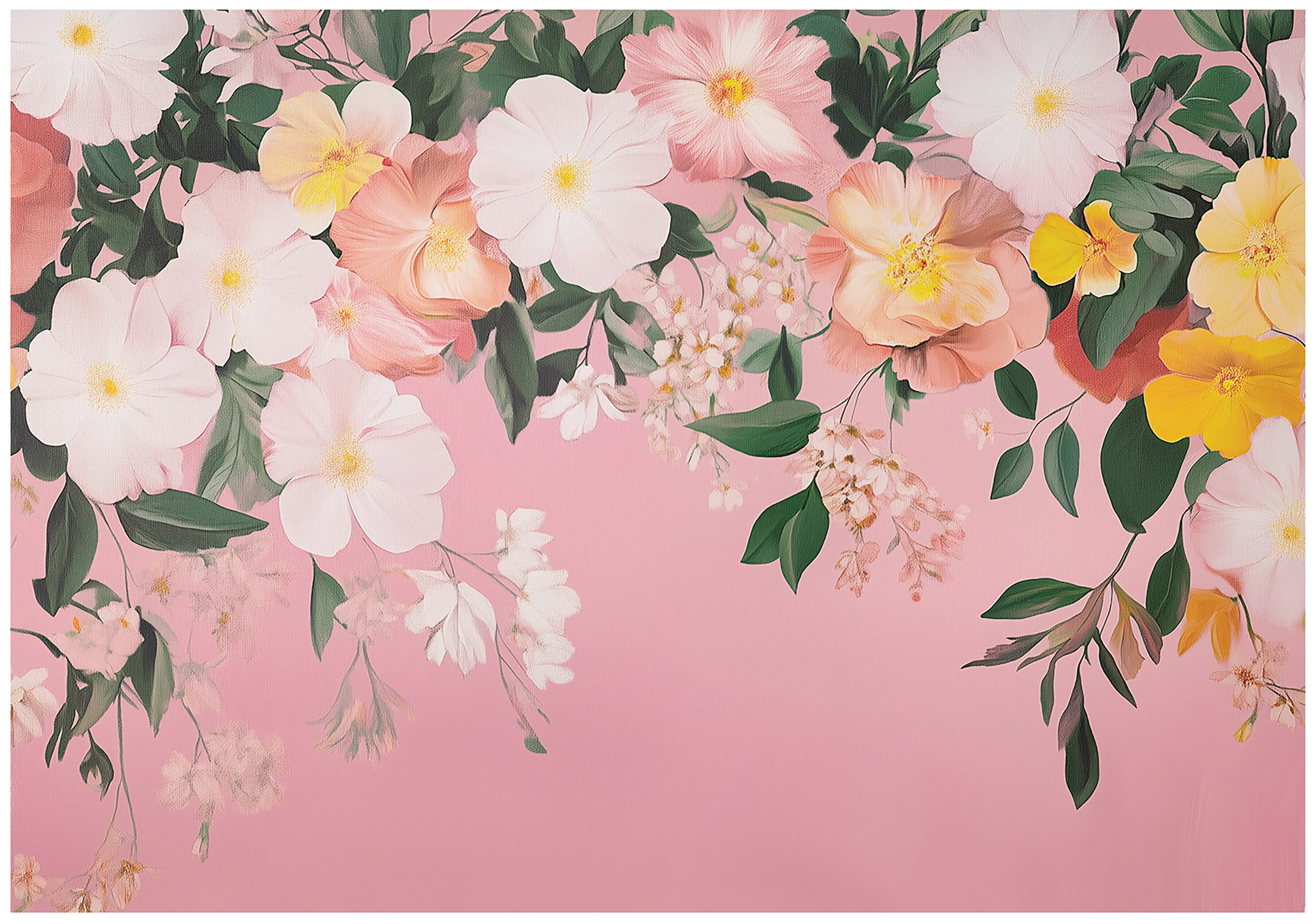 Wallarena Fototapete Blumen Rosa Natur Vlies Tapete Wohnzimmer Schlafzimmer Wandtapete, Glatt Vlies Washable, Blumen, Rosa, Natur, (Packung, 2 St., Vlies Fototapete), Vliestapete Grün Wohnzimmer Schlafzimmer Küche Tapete + Kleister