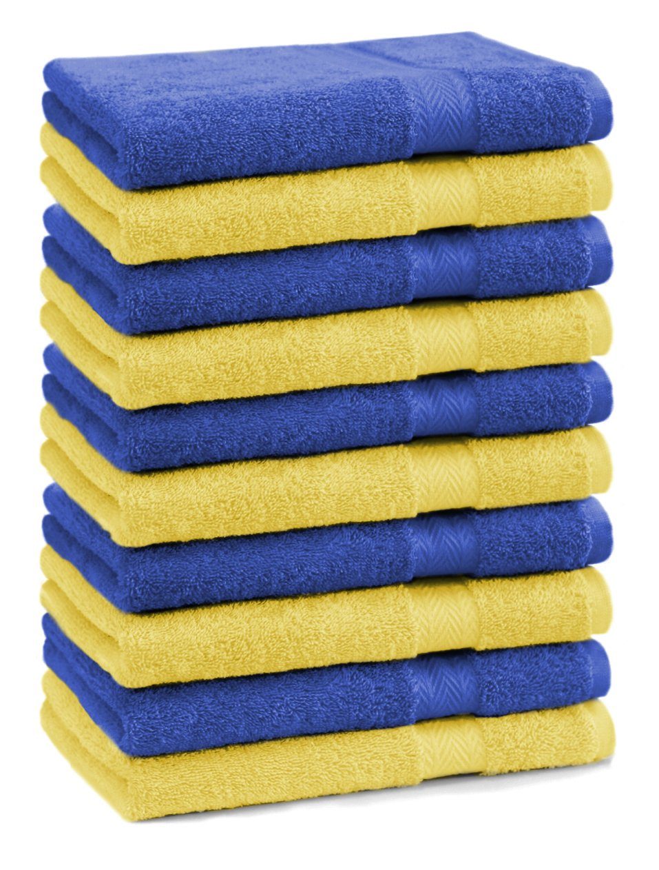 Betz Gästehandtücher 10 Stück Baumwolle 100% Farbe gelb cm 100% 30x50 Gästehandtücher Premium royalblau, Gästetuch-Set und Baumwolle