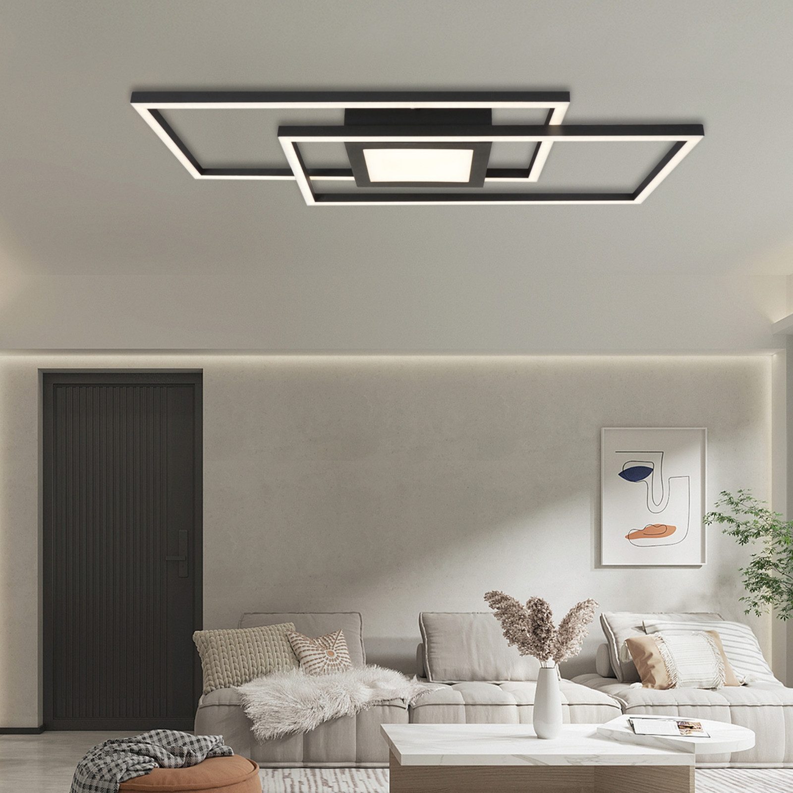 IMPTS Deckenleuchte Deckenbeleuchtung Schwarz Dimmbar Deckenlampe mit Nacht günstig online kaufen