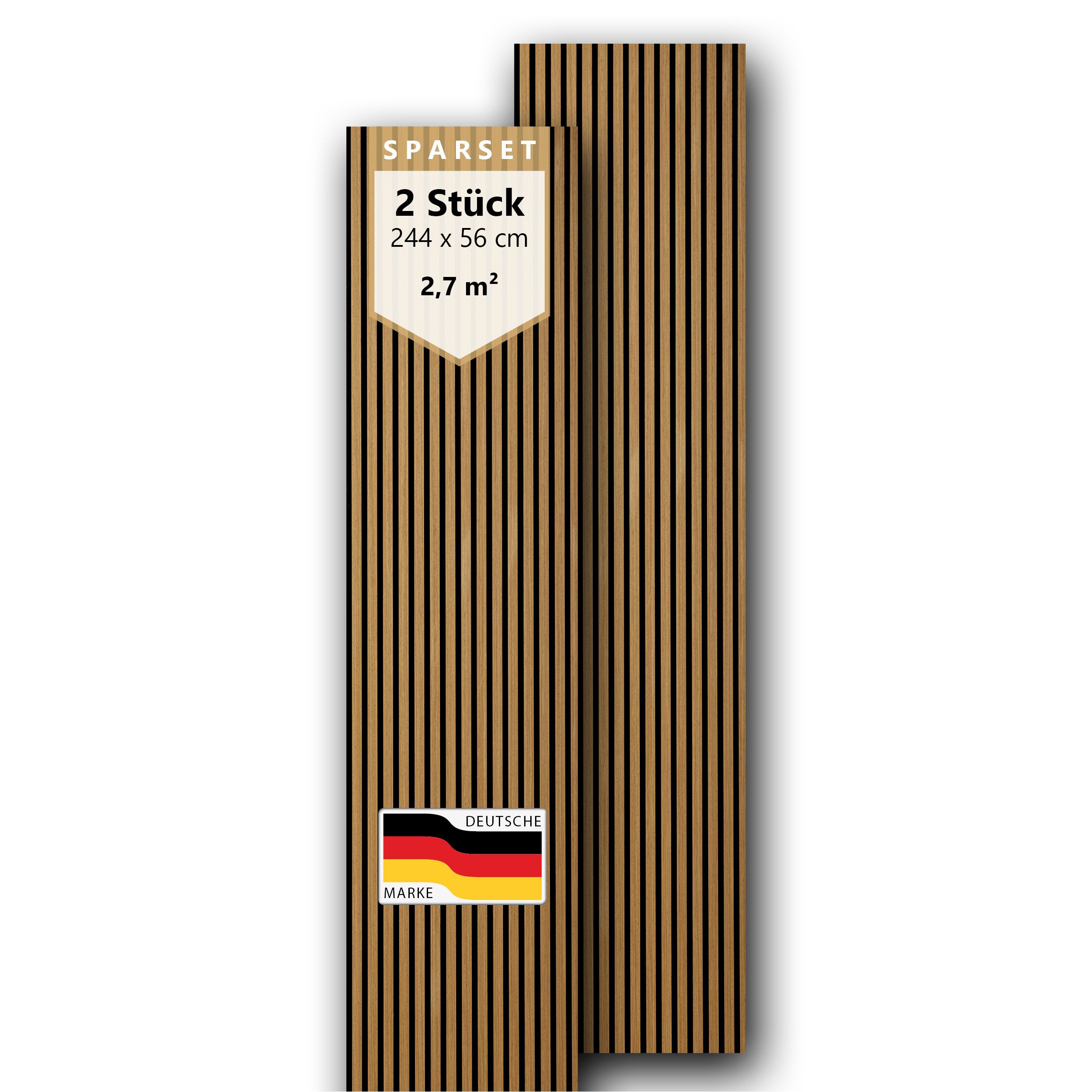 SONIDO Wandpaneel Sparset XXL Premium Akustikpaneele mit Eiche Echtholzoberfläche, BxL: 56,00x244,00 cm, 1,36 qm, (Sparset mit 2, 3 oder 4 …
