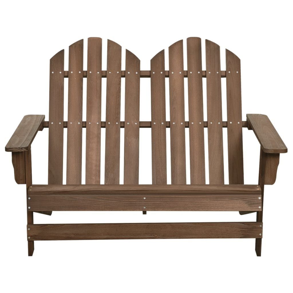 (1 Tanne Braun Massivholz St) Gartenstuhl 2-Sitzer vidaXL Adirondack-Gartenbank