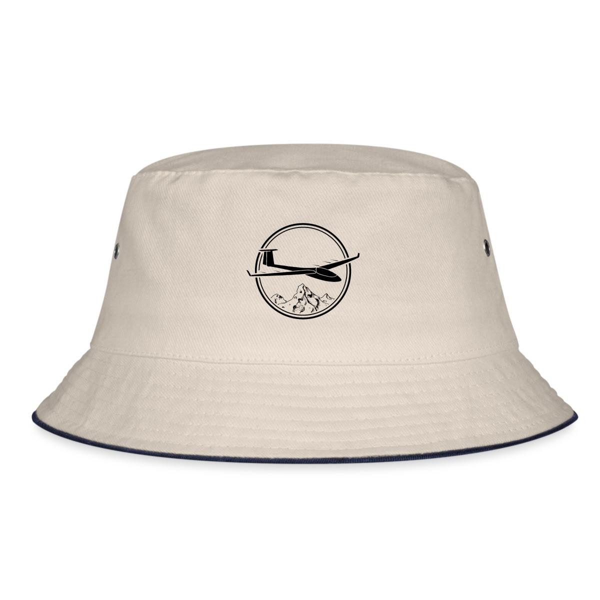 Spreadshirt Sonnenhut Segelflugzeug Segelflug Über Den Bergen Fischerhut (1-St)
