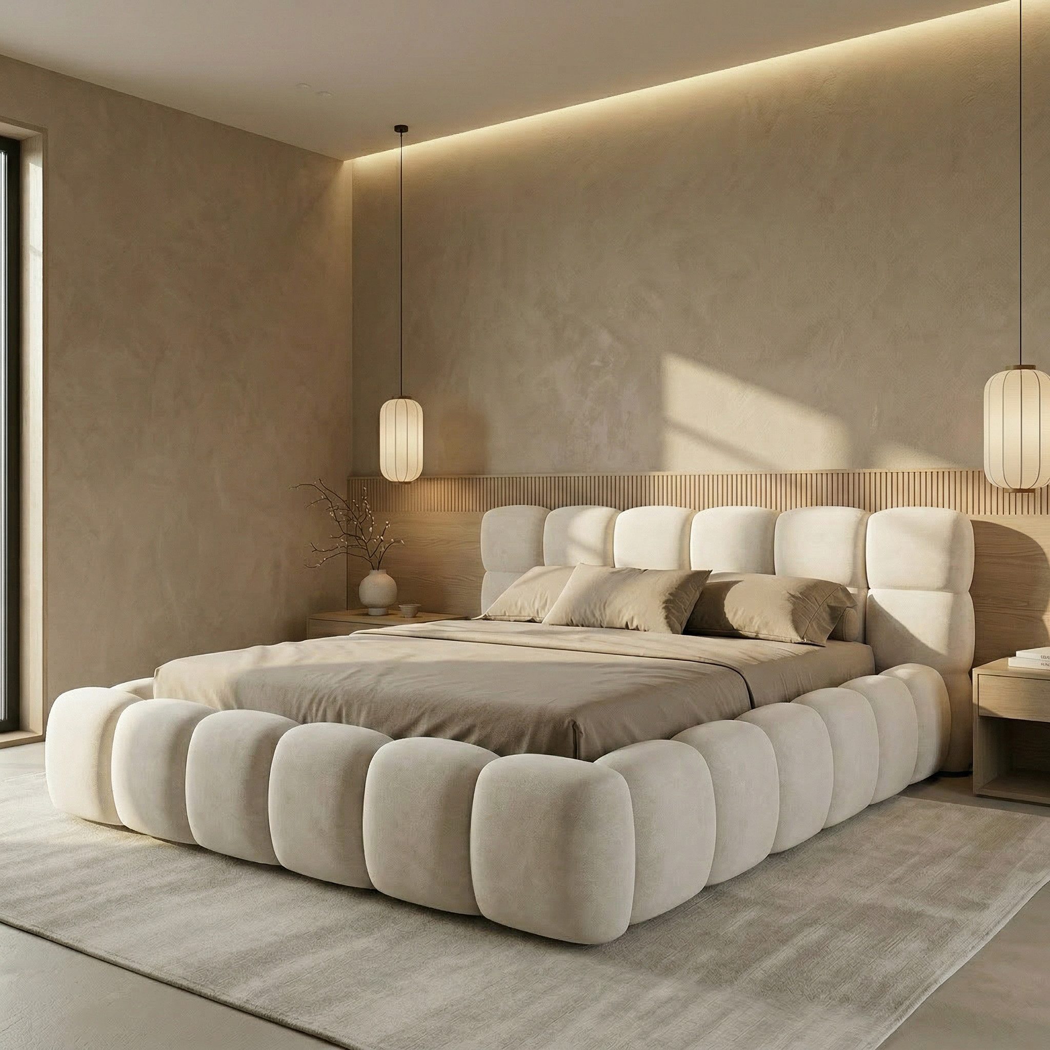 yourhouse24 Polsterbett BOSTON Slim aus Samt, Designer-Bett im Low-Seating Look, Platzsparendes Slim-Format mit großem Bettkasten & 95cm Kopfteil – Bild 2 von 5