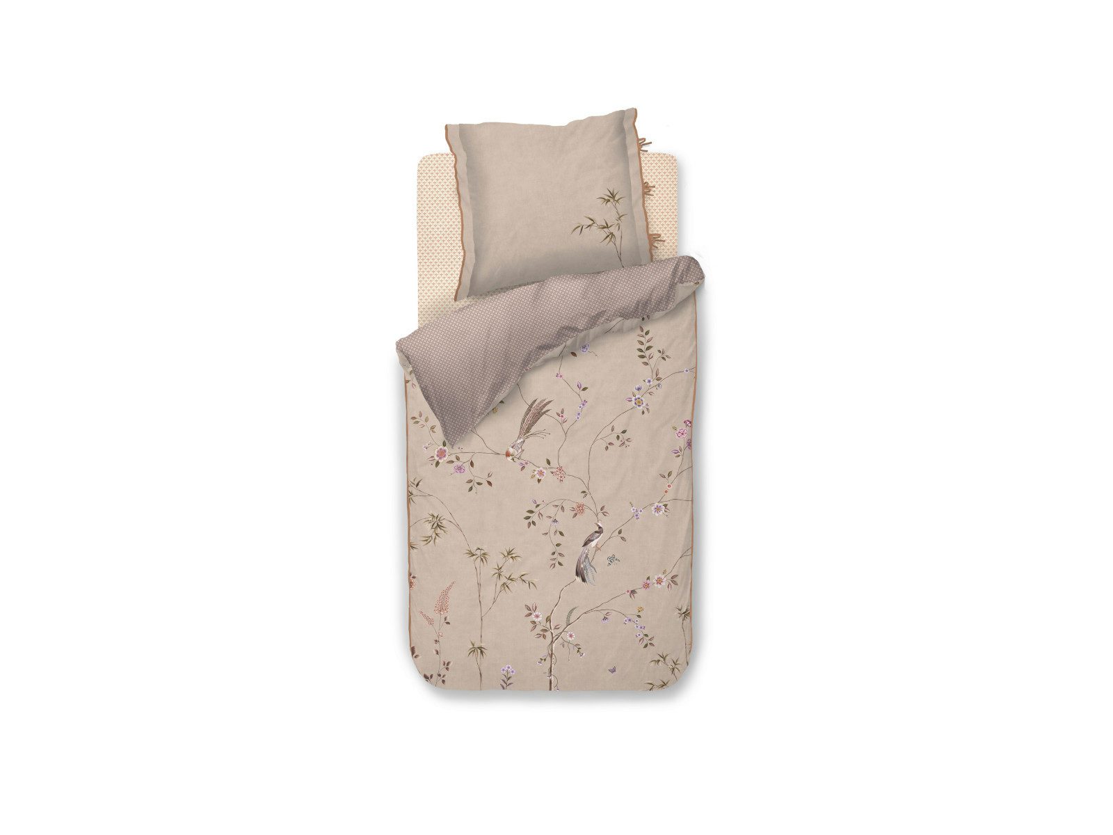 PiP Studio Bettwäsche Bamboo Blossom Bettwäsche khaki 135x200cm (1 Stück)