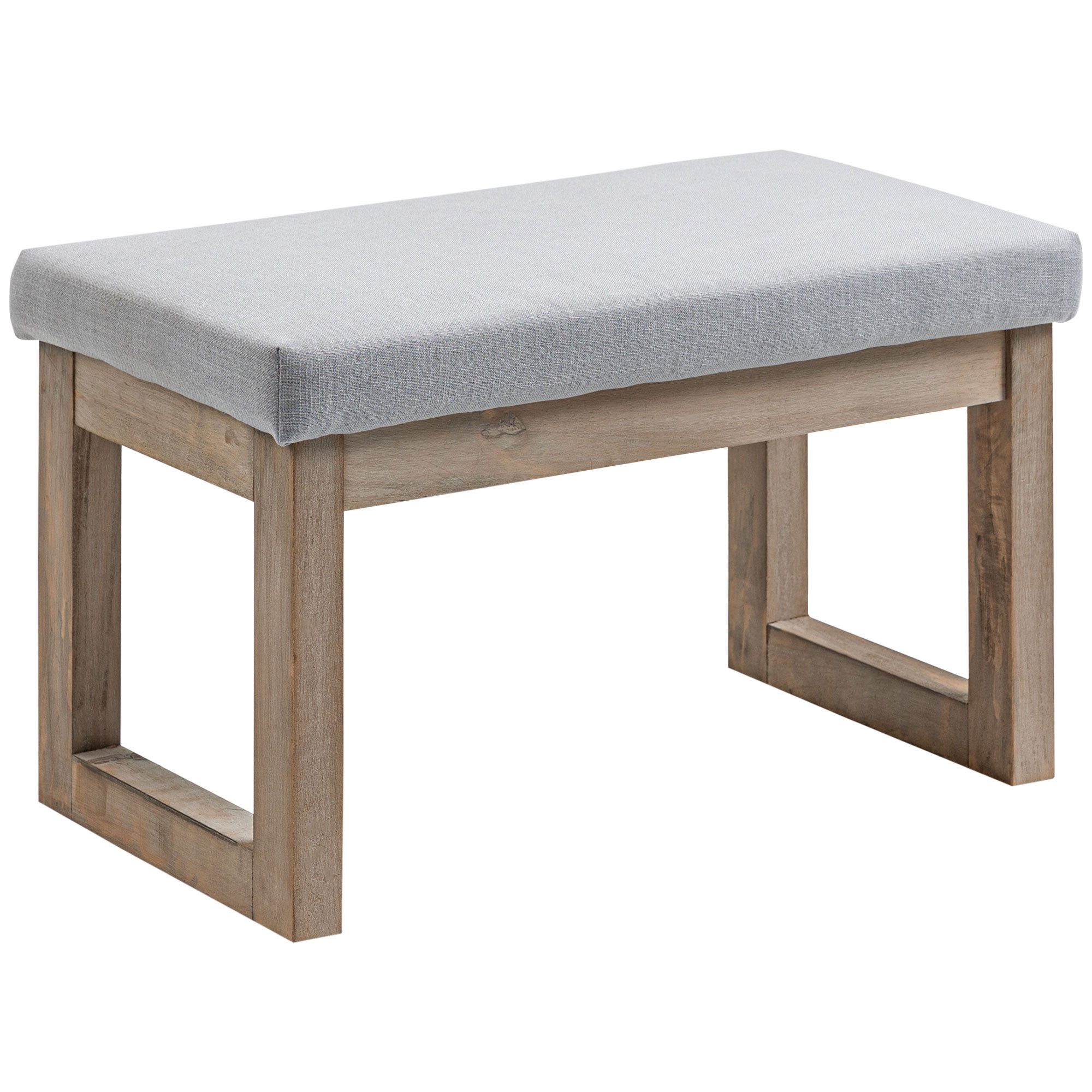 MODFU Polsterbank Sesselhocker Grau 68x38x42 cm, Holzbeine, weiche Polsterung (Packung, 1-St., Fußbank & Sitzhocker für Wohnzimmer & Schlafzimmer), Vielseitige Eingangsbank für Flur & Ankleide