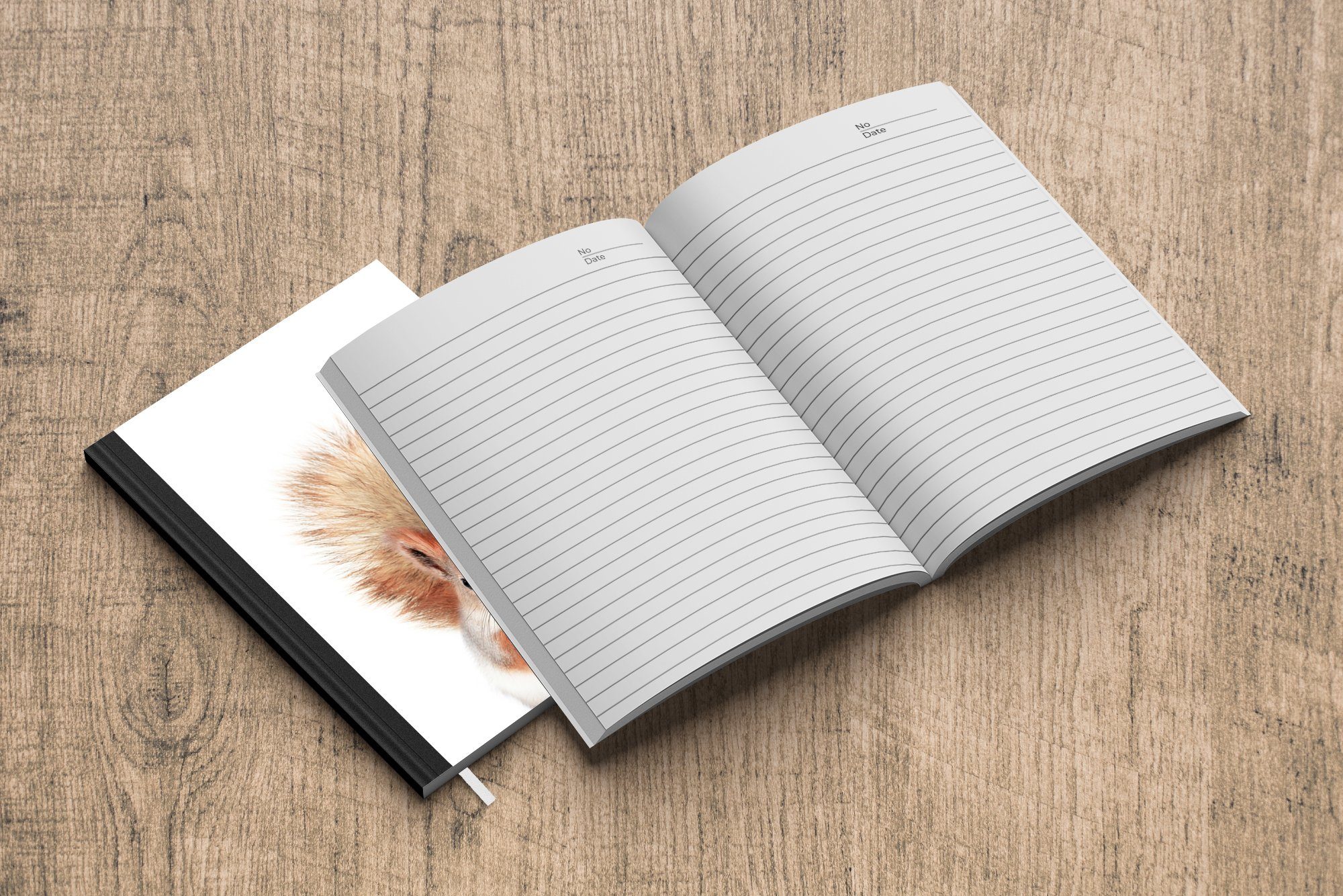 Orange Tagebuch, Notizheft, Natur Seiten, Merkzettel, MuchoWow - Eichhörnchen Tiere A5, Journal, Weiß, - 98 - - Notizbuch Haushaltsbuch