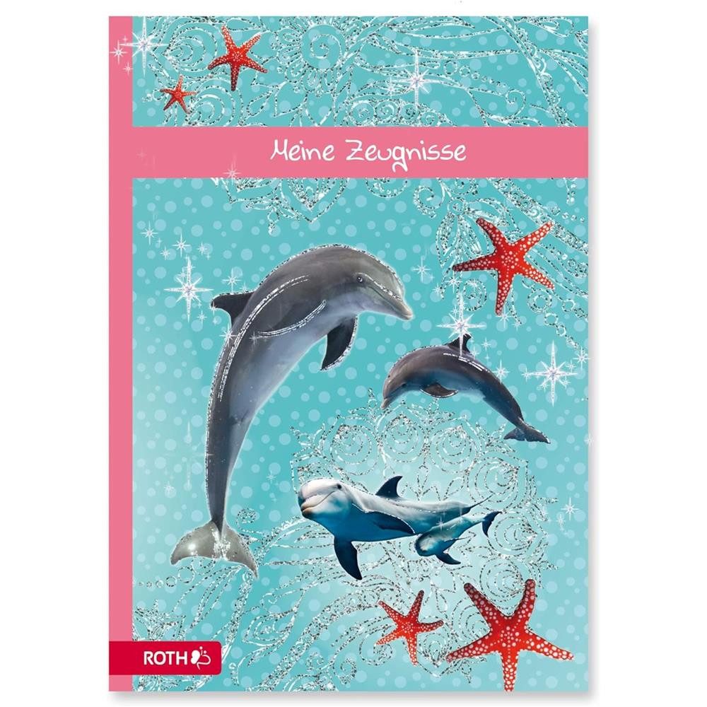 Roth Organisationsmappe Zeugnismappe A4 Delfin mit Glitzereffekt