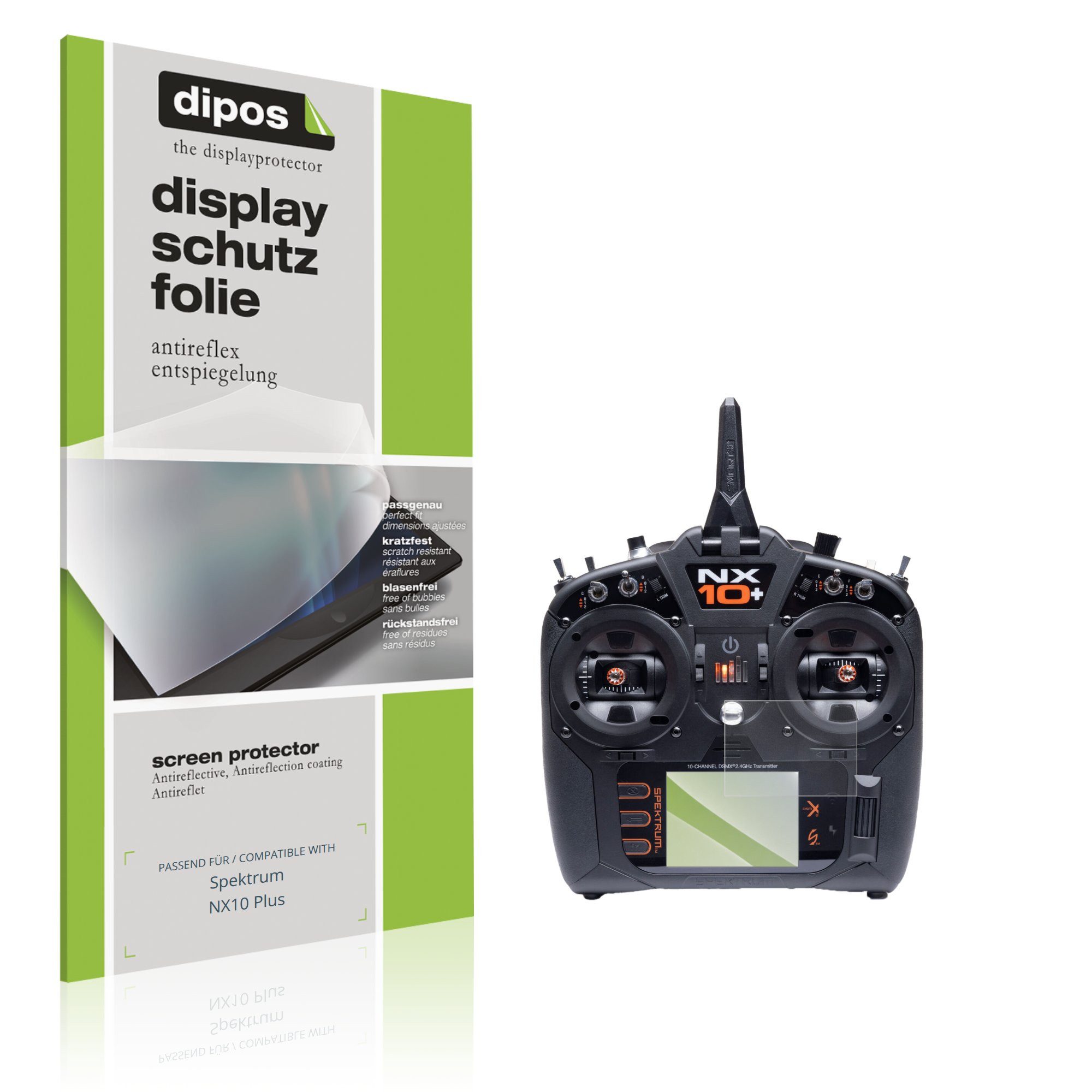 dipos Displayschutzfolie Schutzfolie für Spektrum NX10 Plus, 2 Stück, Displayschutz Schutz Folie Made in Germany