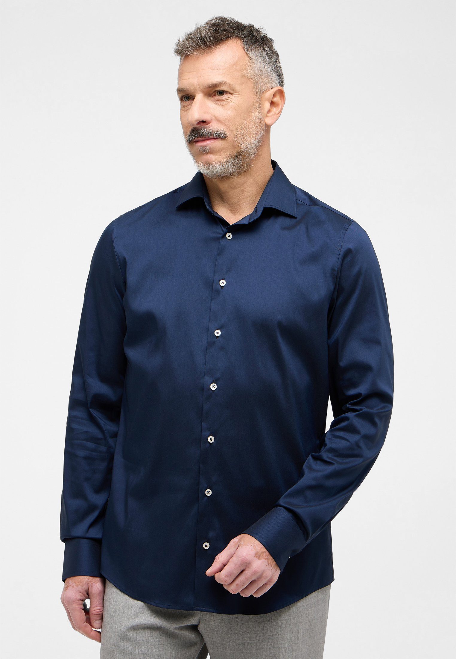 SLIM navy FIT Langarmhemd Eterna