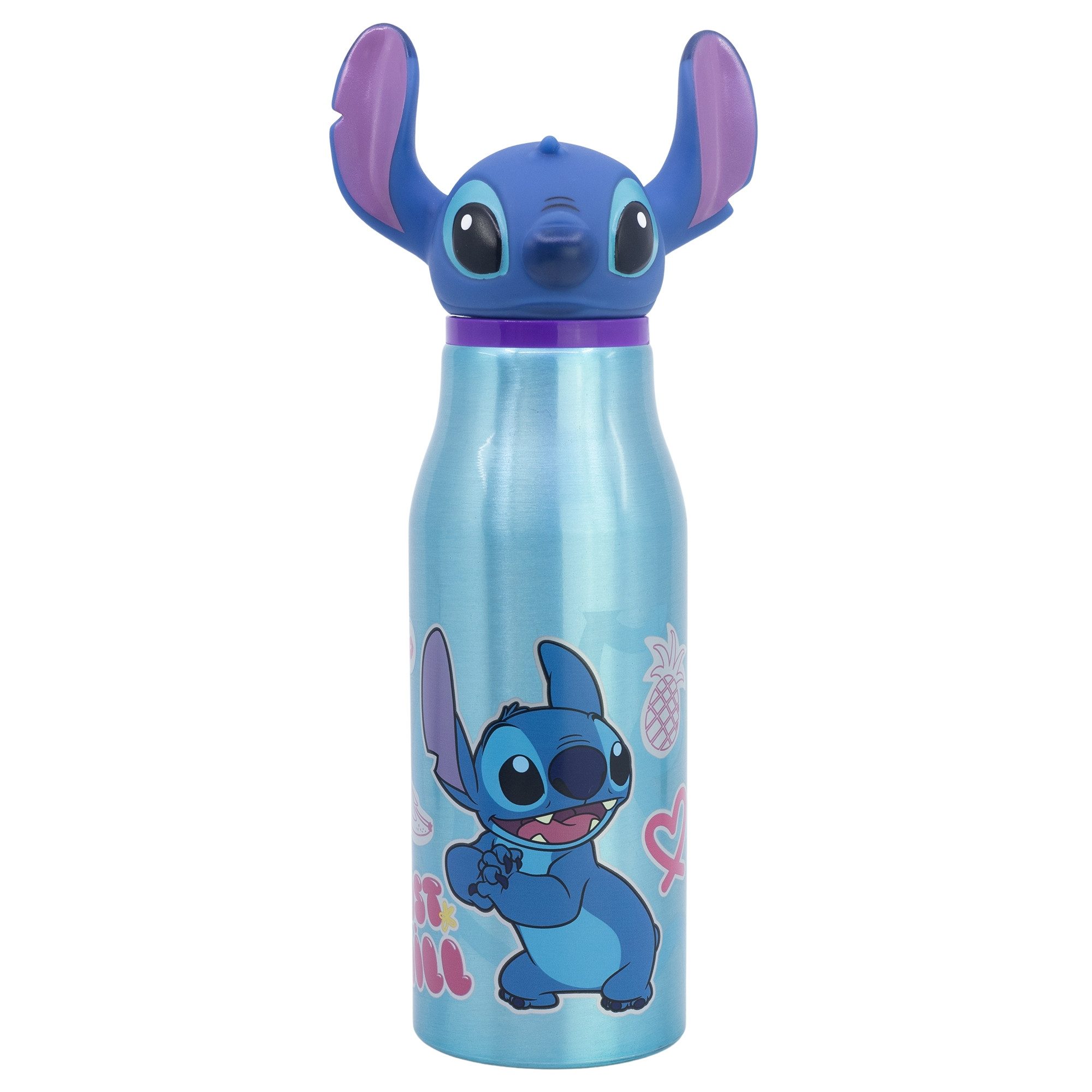 Disney Trinkflasche Disney Stitch 3D Kopf Aluminium Wasserflasche Flasche 690 ml