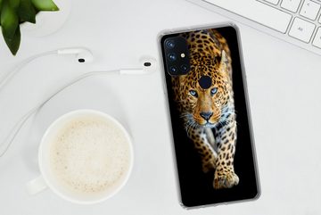 MuchoWow Handyhülle Leopard - Tiere - Porträt - Wildtiere - Schwarz, Phone Case, Handyhülle OnePlus Nord N10 5G, Silikon, Schutzhülle