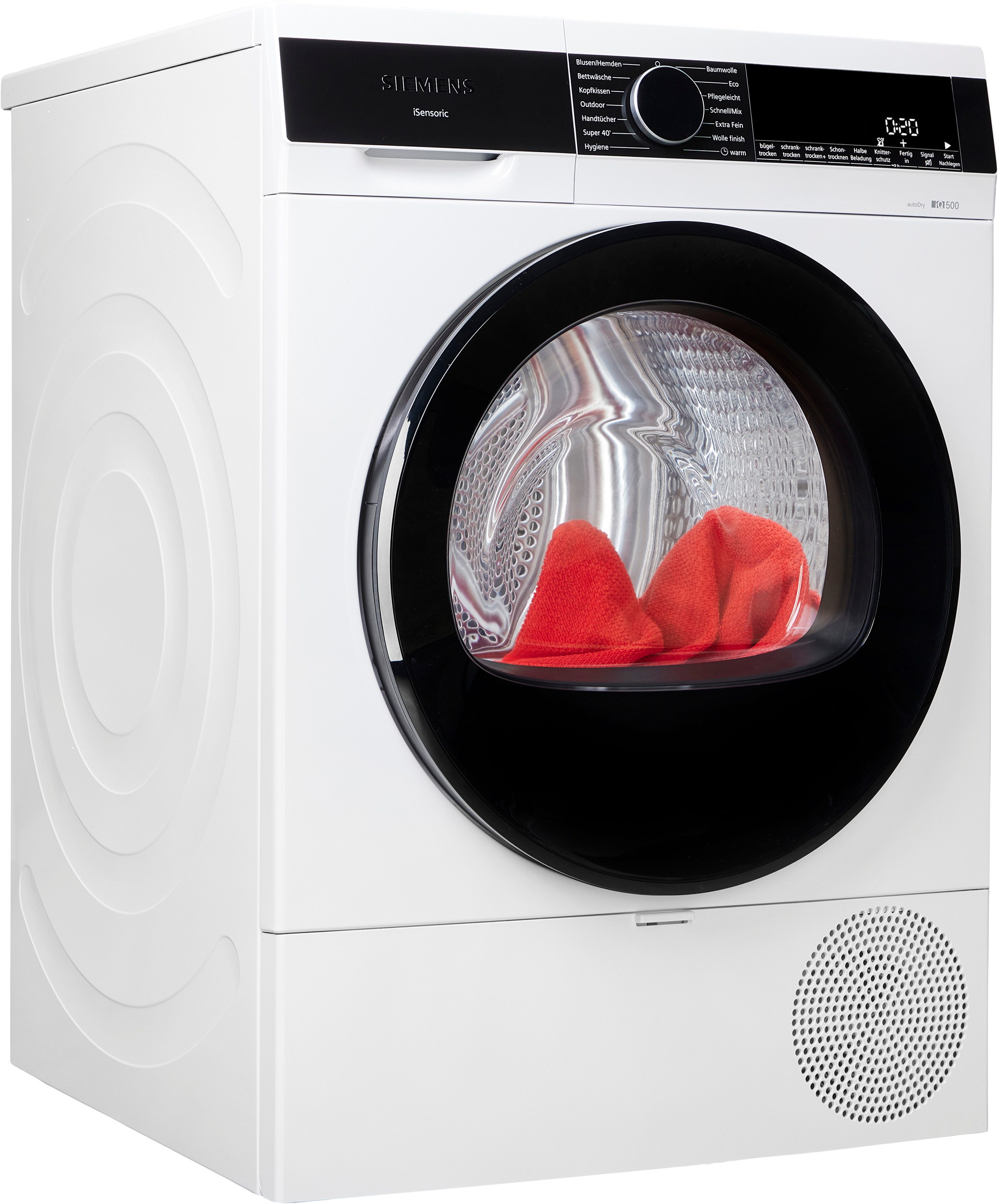 SIEMENS Wärmepumpentrockner 4 Jahre Garantie iQ500 WQ33G2D01, Einfache Reinigung dank easyClean-Filter, Outdoor-Programm