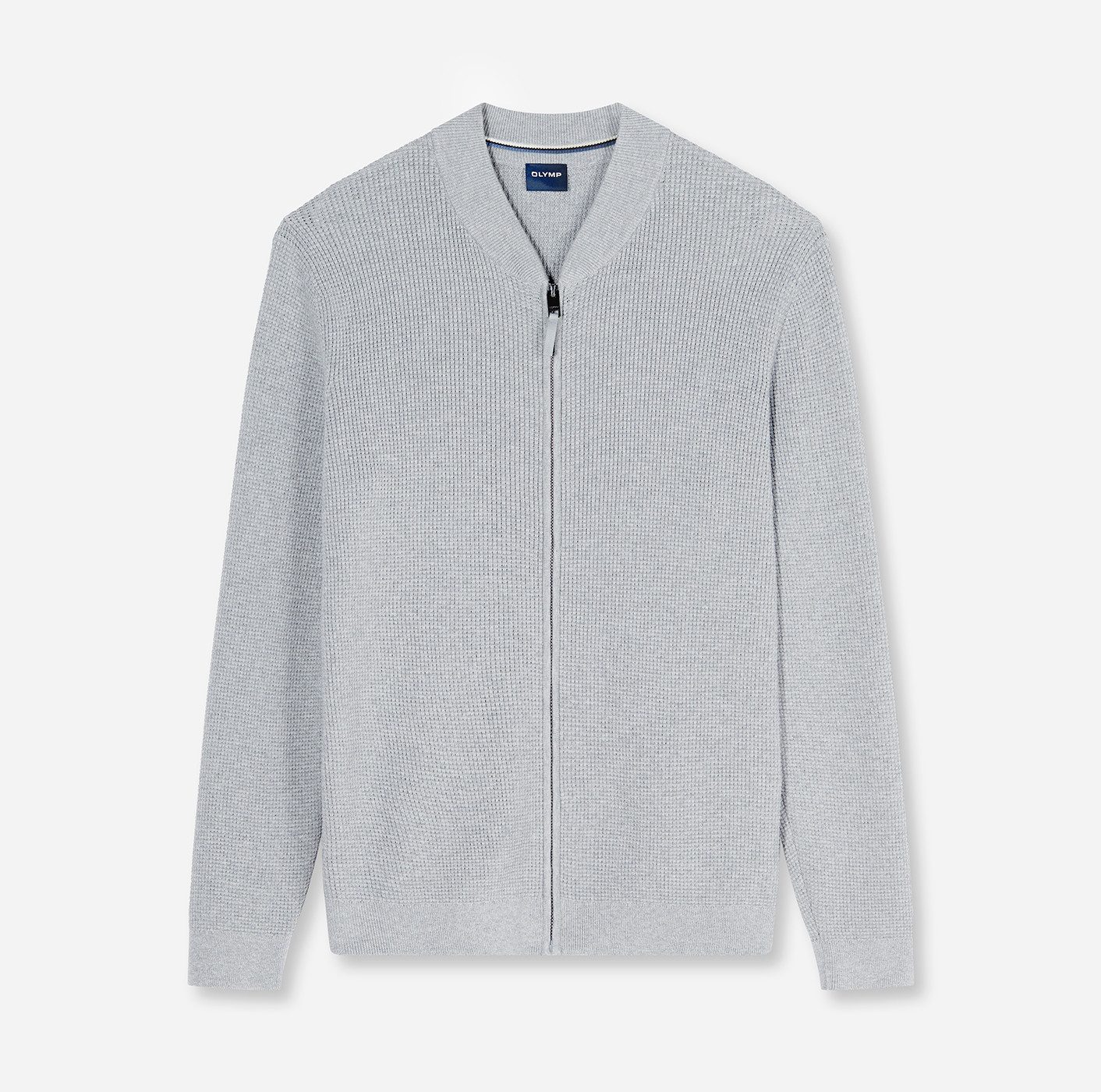OLYMP Cardigan Casual Baumwollmix, Rippkragen, Regular Fit – Bild 3 von 5