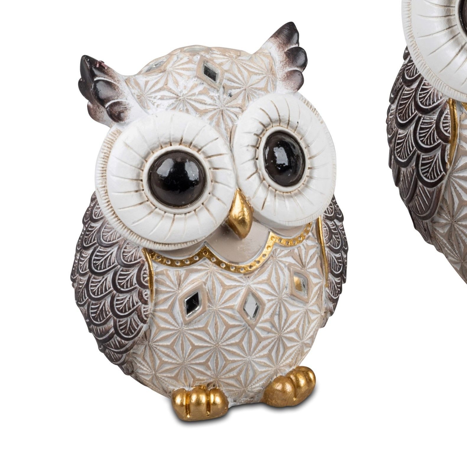 formano Dekofigur Creme Braun, Handbemalt, Braun, Motiv: Eule günstig online kaufen