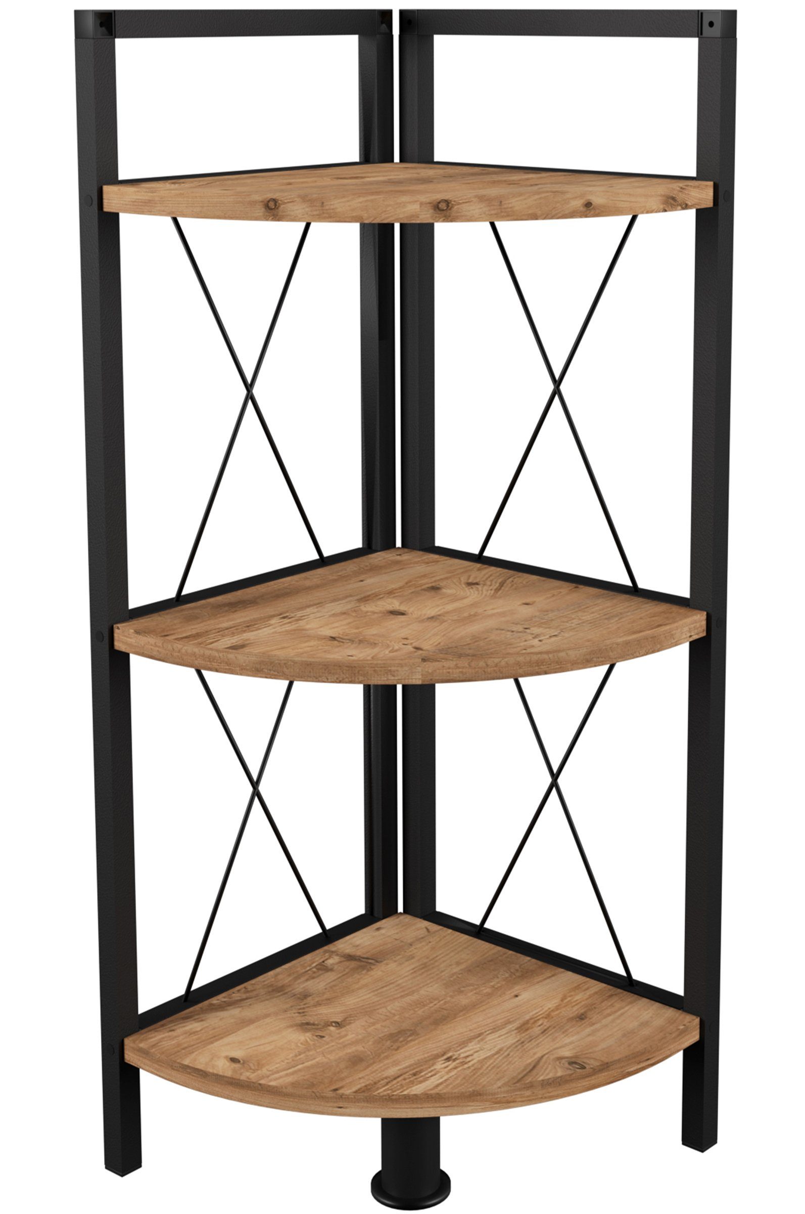 VCM Standregal Holz Metall Eckregal Bücher Regal Insasi 2fach günstig online kaufen