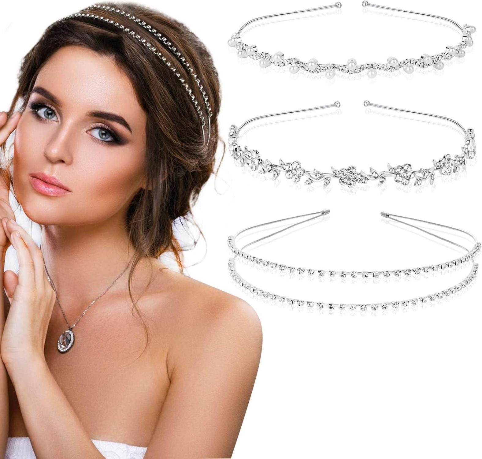 Haarreif Braut Stirnband Strass Blumen Perlen Haarreif Mädchen Hochzeit