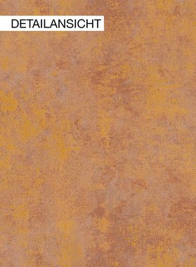 Newroom Vliestapete, Orange Tapete Leicht Glänzend Modern - Uni Einfarbig Braun Bronze Struktur Schlicht für Schlafzimmer Wohnzimmer Küche