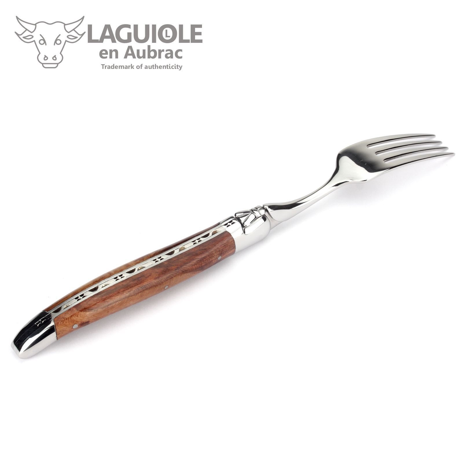 Laguiole en Aubrac Steakbesteck 62F99CVIF, 6 Gabeln - Griff Weinrebe - Backen und Gabelteil Stahl glänzend