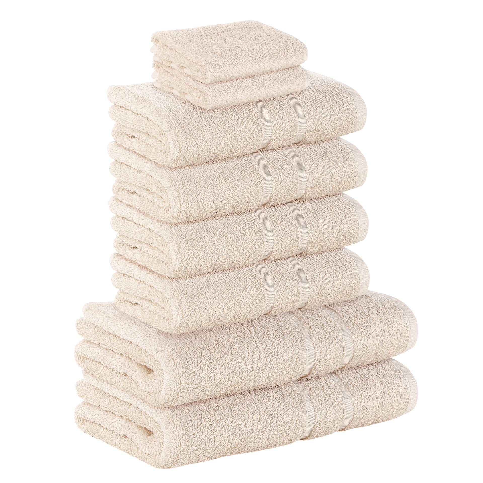 8er Handtuch 2x StickandShine Creme Duschtücher in GSM Frottee Teilig) 4x Set Baumwolle GSM 2x 100% Baumwolle Handtücher Gästehandtuch 500 500 als 100% Handtuch Pack, Farben (8 SET verschiedenen