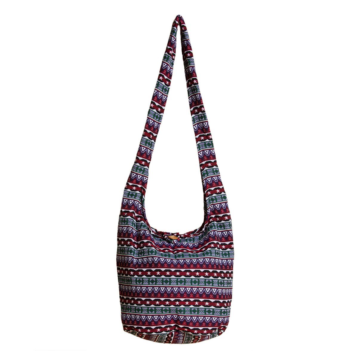 PANASIAM Strandtasche Schulterbeutel in gewebten Designs aus 100 % Baumwolle Umhängetasche, In 2 Größen Beuteltasche auch als Wickeltasche und Handtasche geeignet Bordeauxrotton