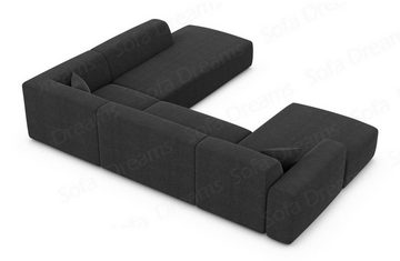 Sofa Dreams Wohnlandschaft Designer Strukturstoff Sofa Mallorca U Lounge Stoffsofa Modern, U-Form Loungesofa