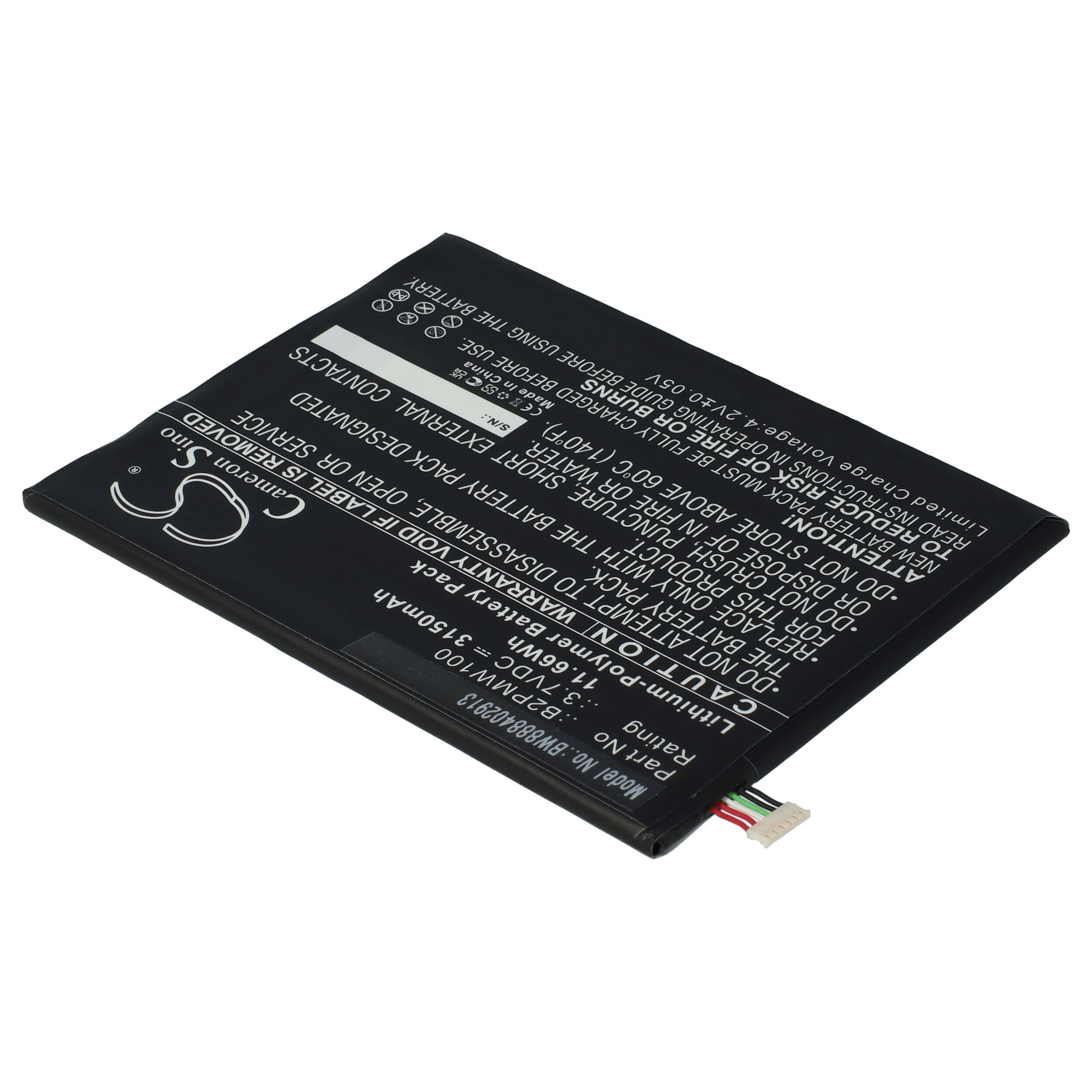 mAh V) (3,7 3150 Ersatz Tablet-Akku Li-Polymer für HTC B2PMW100 vhbw für